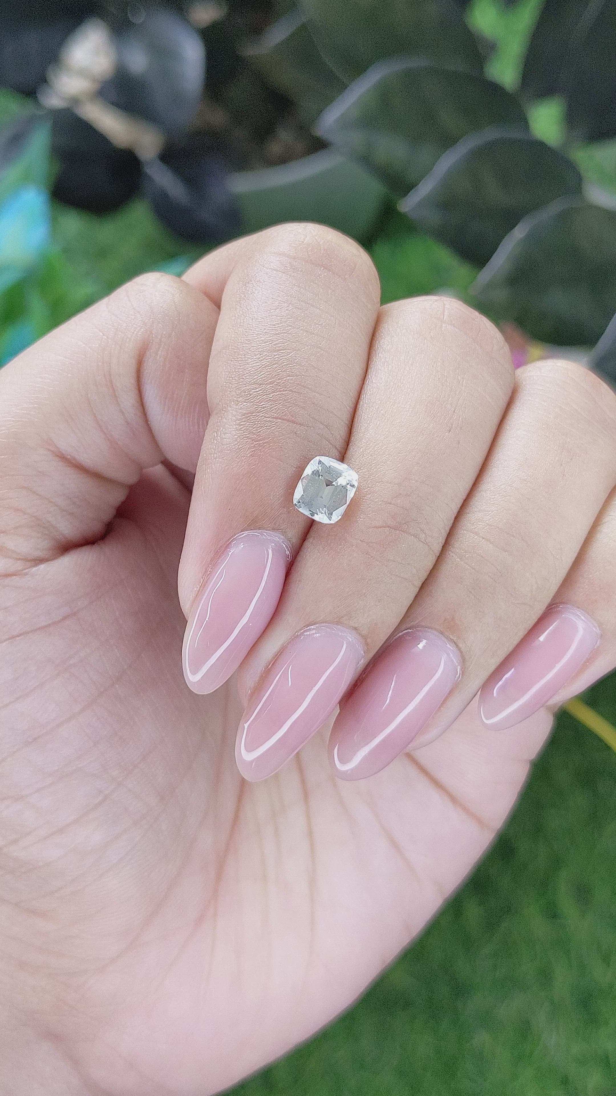 1.27 Ct. White Sapphire from Ceylon (Sri Lanka) Size Video