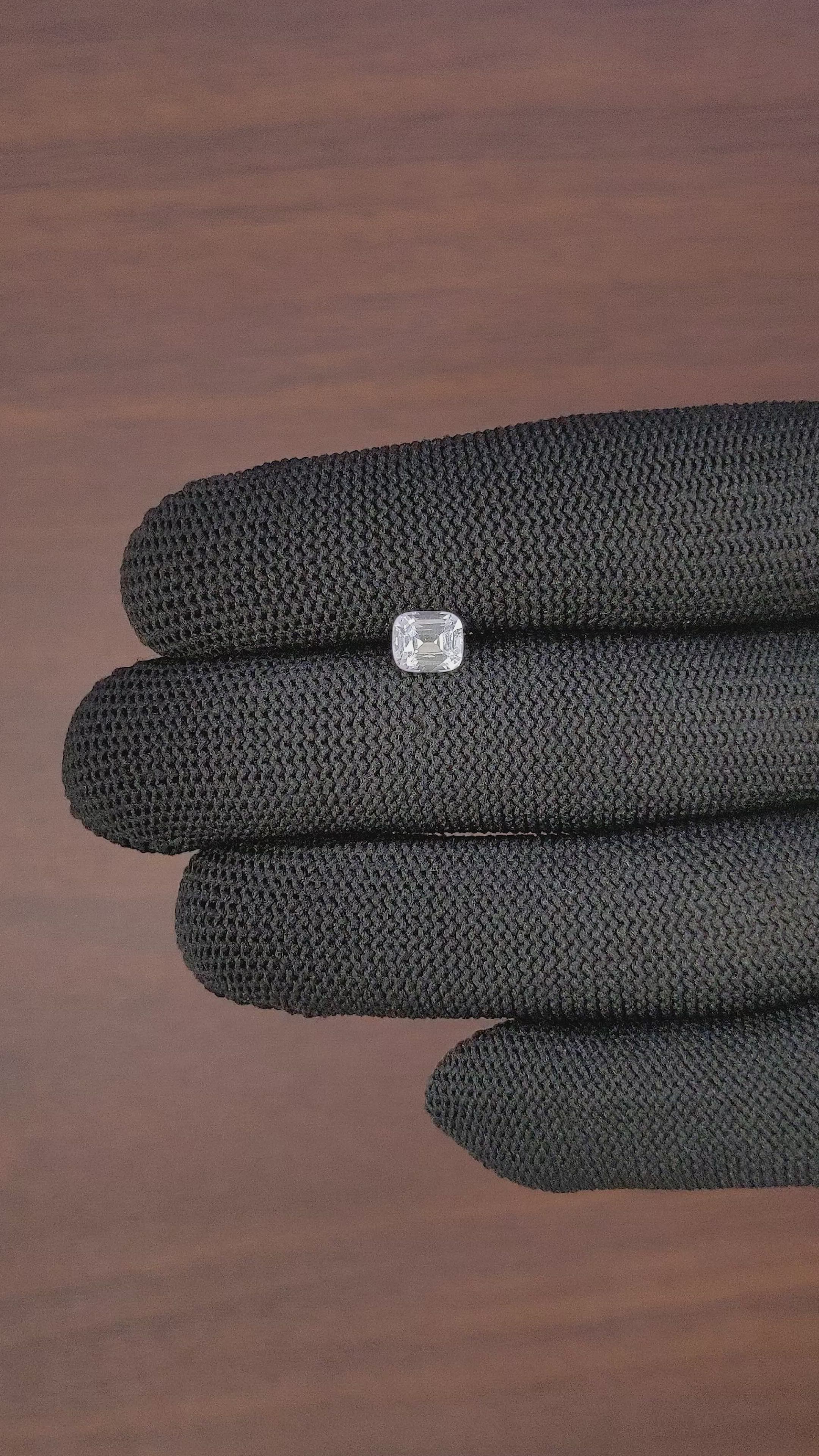 1.27 Ct. White Sapphire from Ceylon (Sri Lanka) Size Video