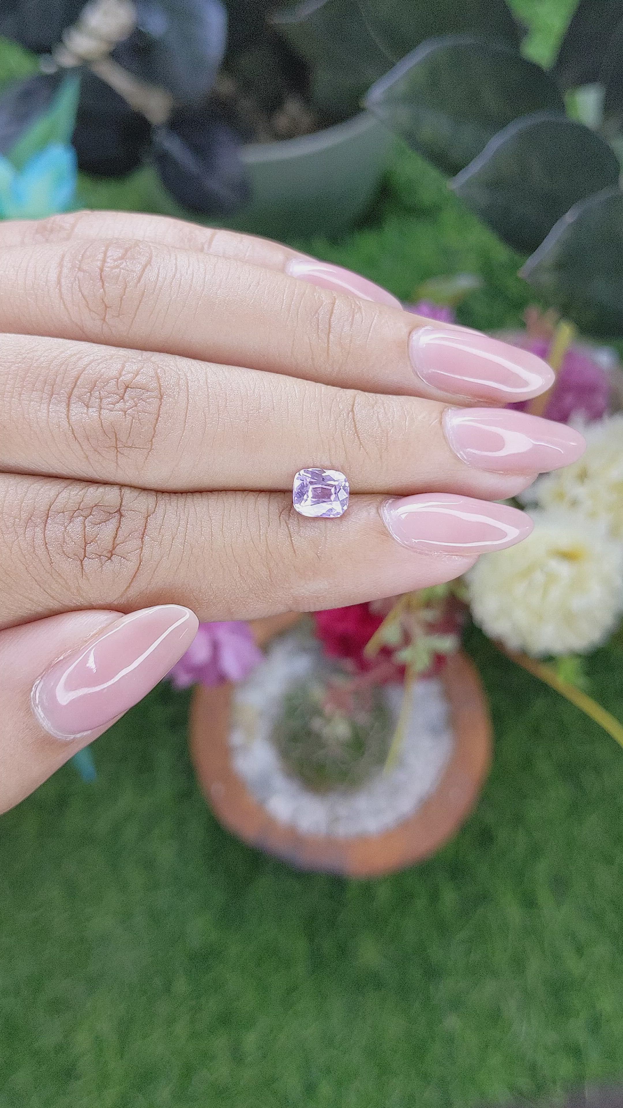 1.05 Ct. Purplish Pink Sapphire from Africa Size Video