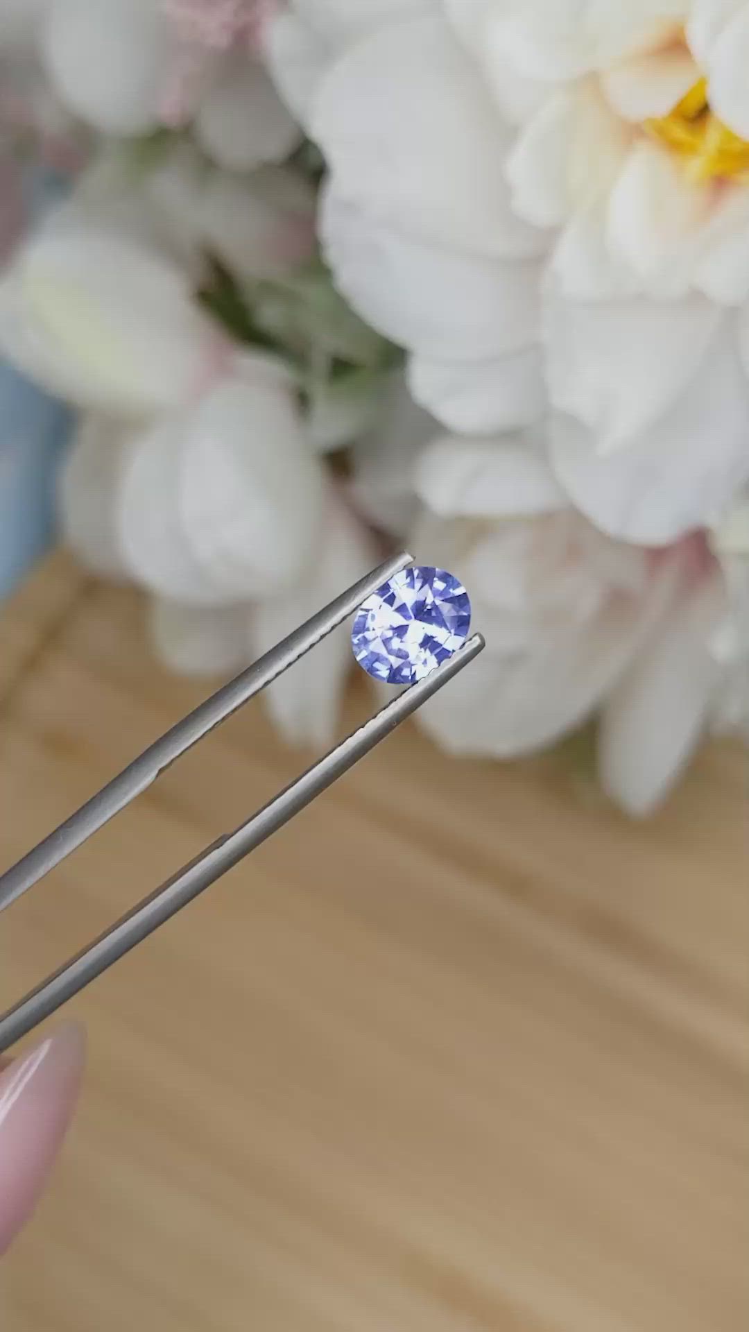 1.24 Ct. Violet Sapphire from Ceylon (Sri Lanka) Size Video