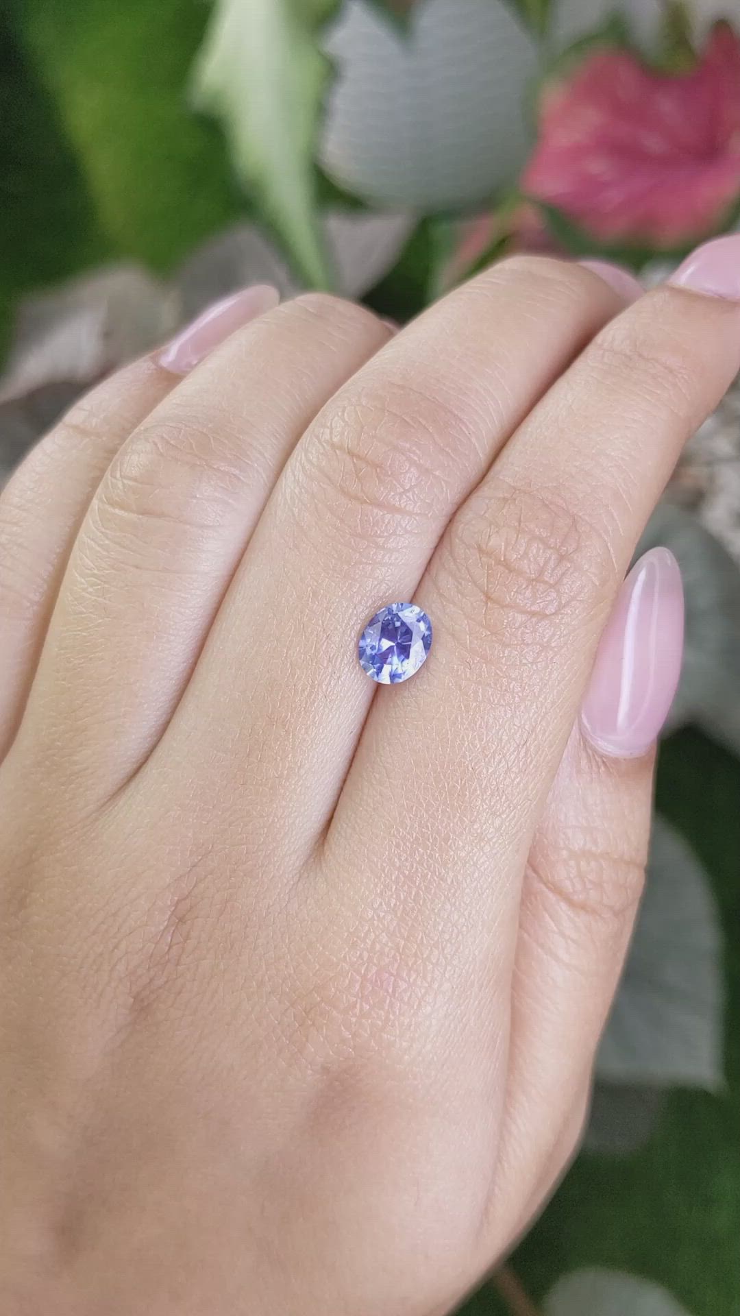 1.24 Ct. Violet Sapphire from Ceylon (Sri Lanka) Size Video