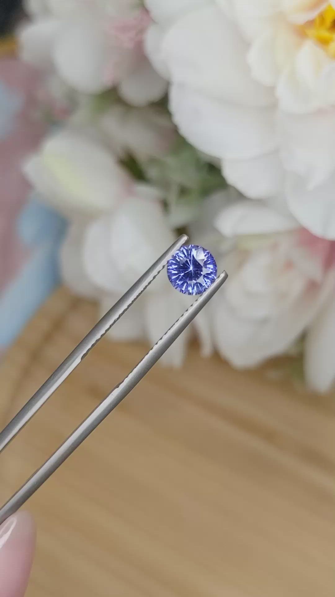 1.21 Ct. Violet Sapphire from Ceylon (Sri Lanka) Size Video