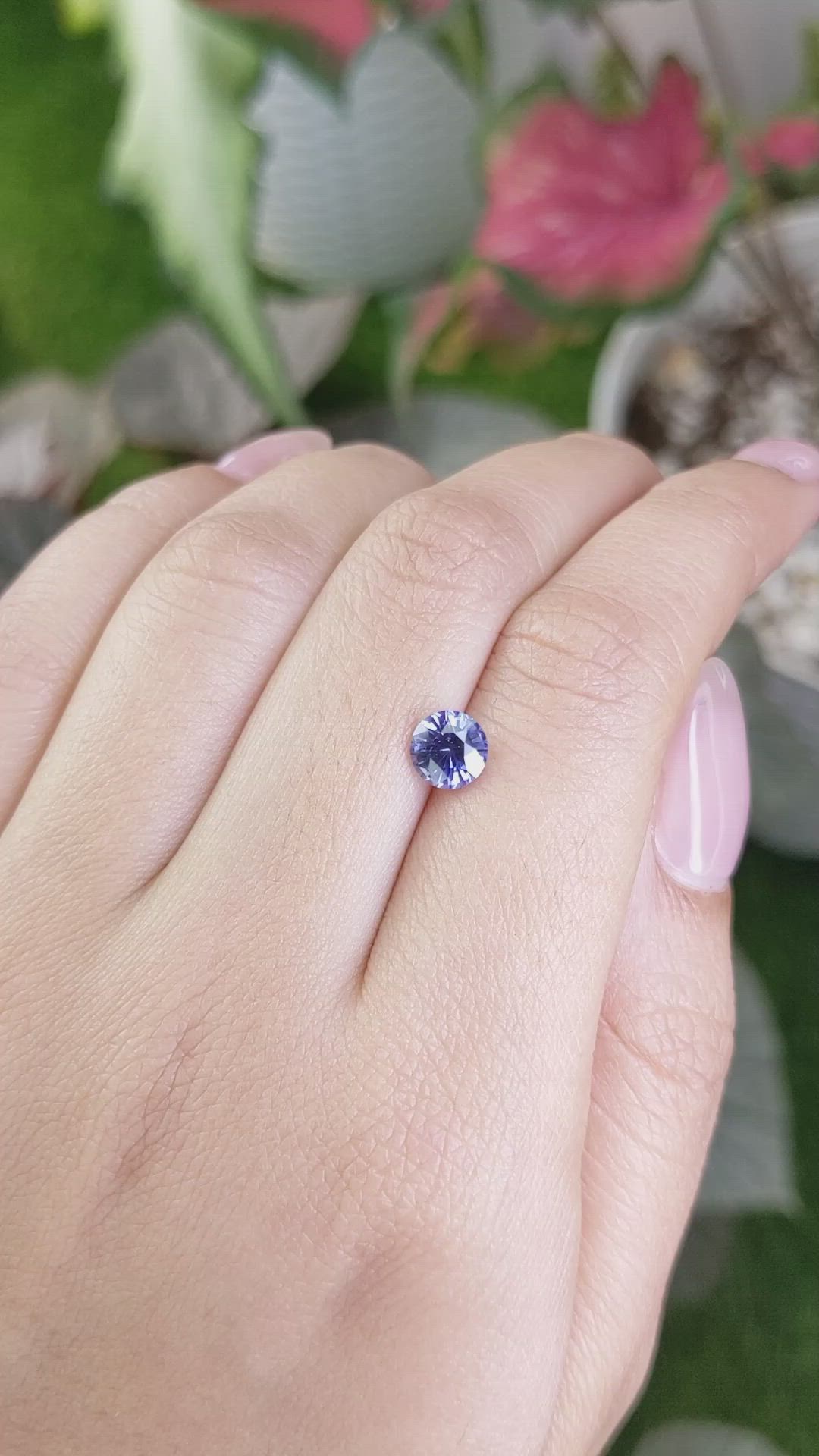 1.21 Ct. Violet Sapphire from Ceylon (Sri Lanka) Size Video