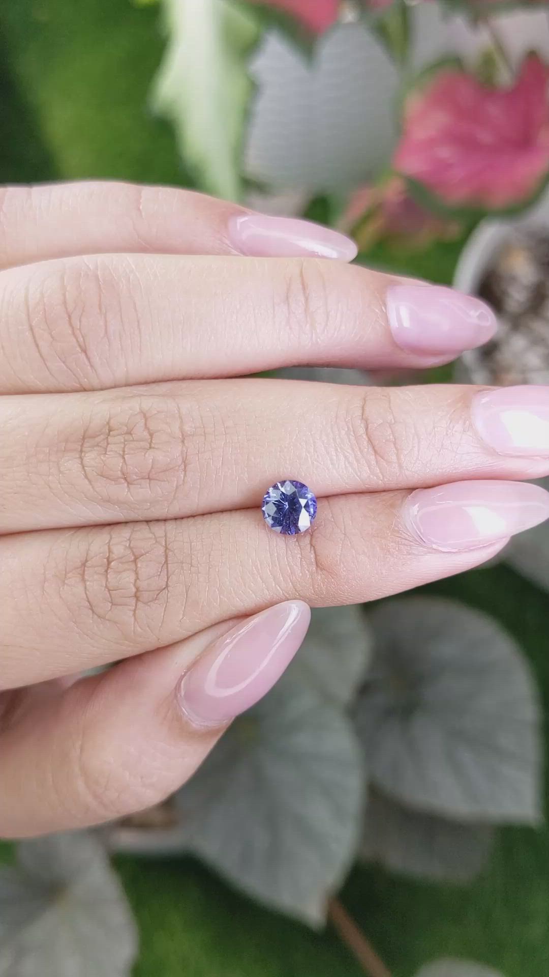 1.21 Ct. Violet Sapphire from Ceylon (Sri Lanka) Size Video