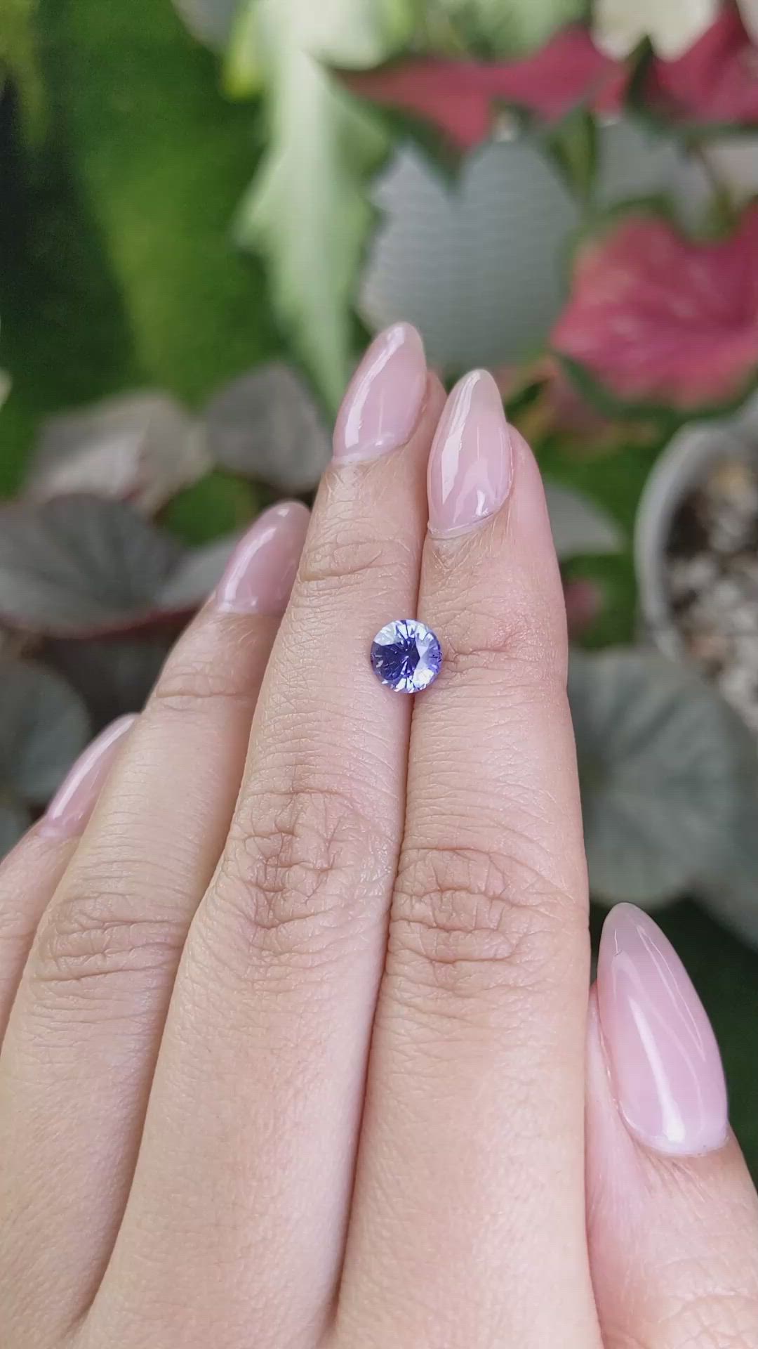 1.21 Ct. Violet Sapphire from Ceylon (Sri Lanka) Size Video