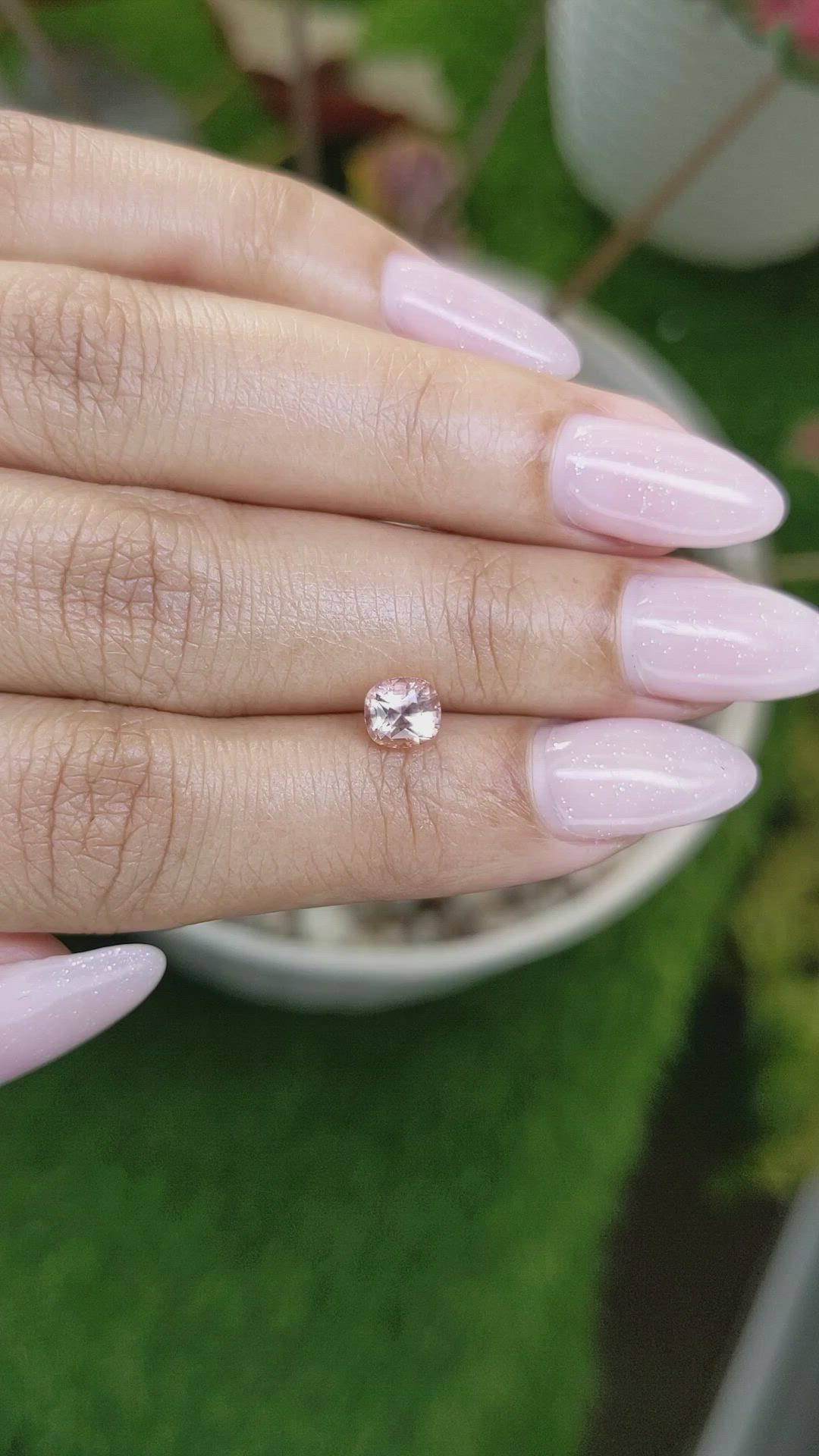 1.16 Ct. Peach Sapphire from Ceylon (Sri Lanka) Size Video