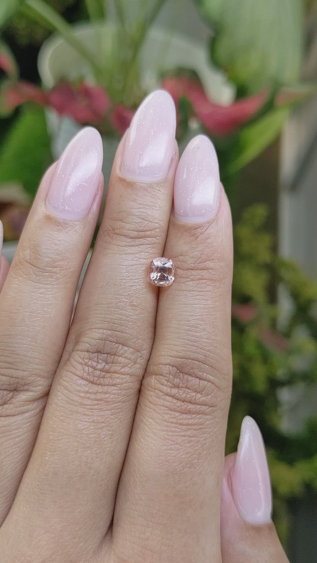 1.16 Ct. Peach Sapphire from Ceylon (Sri Lanka) Size Video