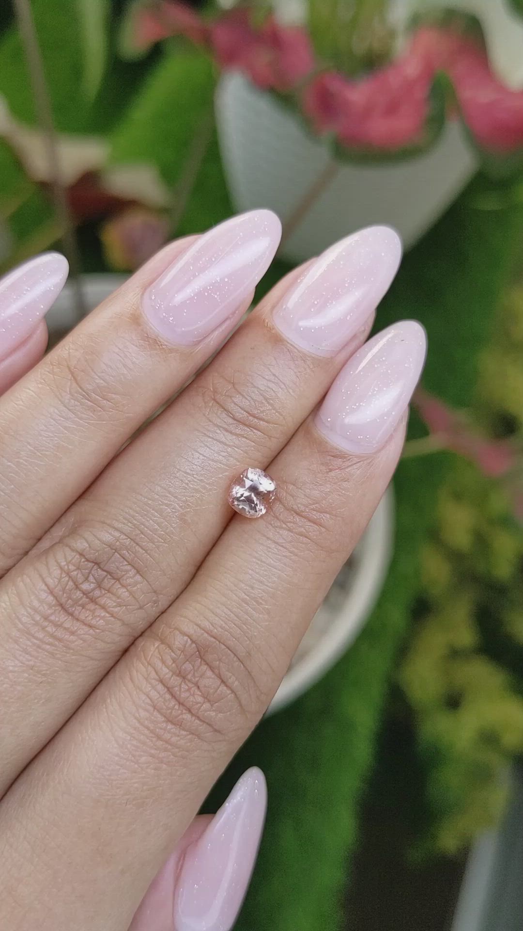 1.16 Ct. Peach Sapphire from Ceylon (Sri Lanka) Size Video