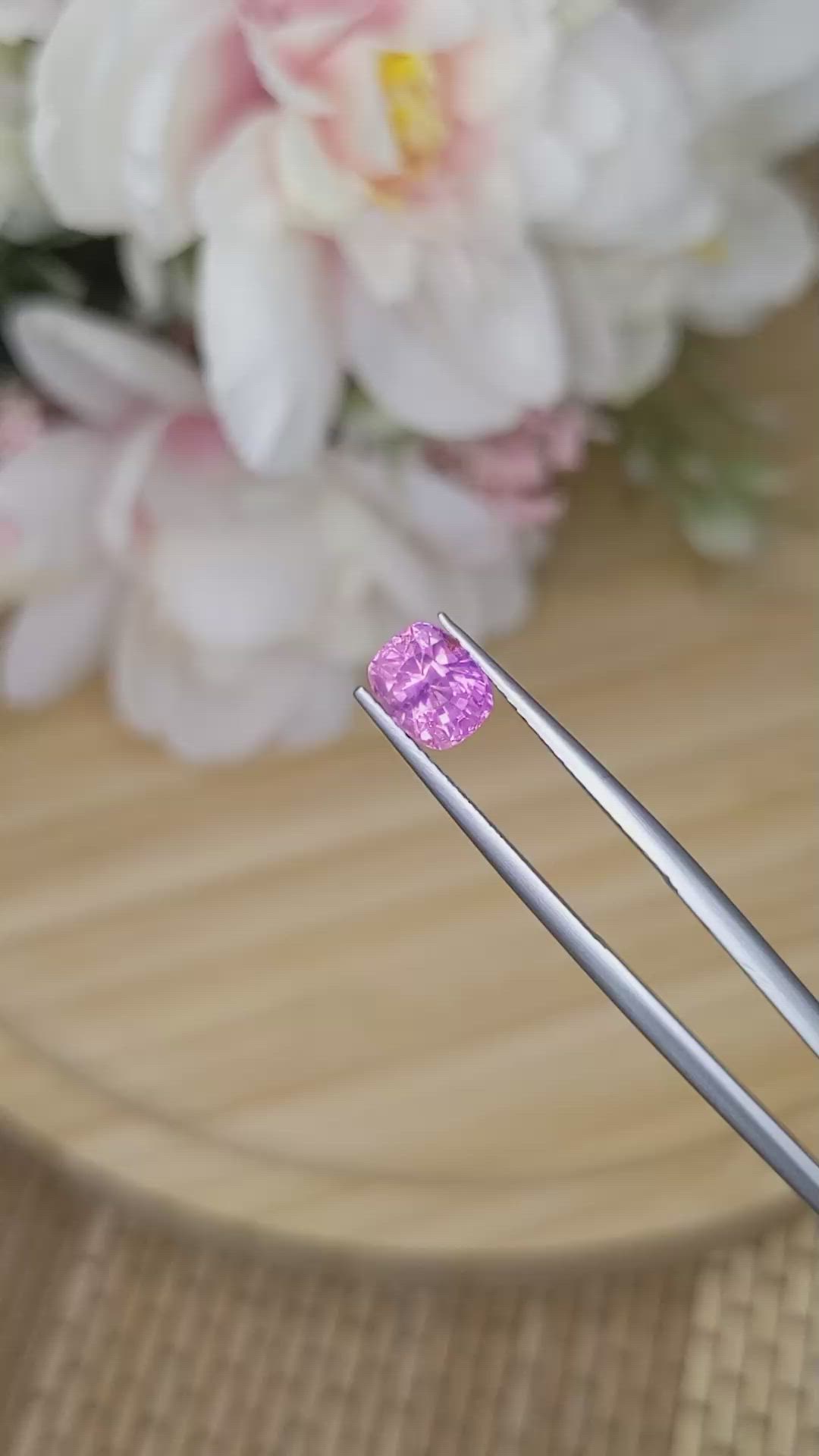 1.58 Ct. Purplish Pink Sapphire from Ceylon (Sri Lanka) Size Video