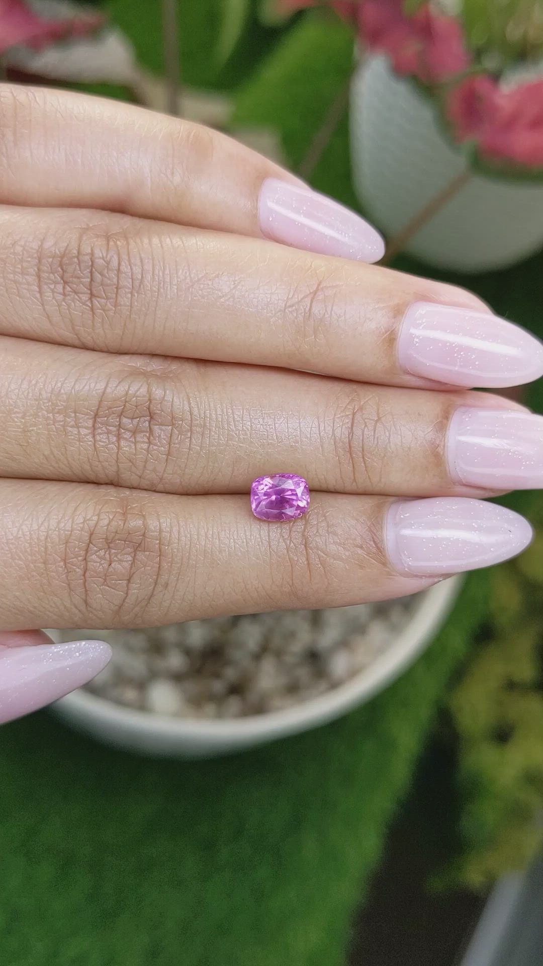 1.58 Ct. Purplish Pink Sapphire from Ceylon (Sri Lanka) Size Video