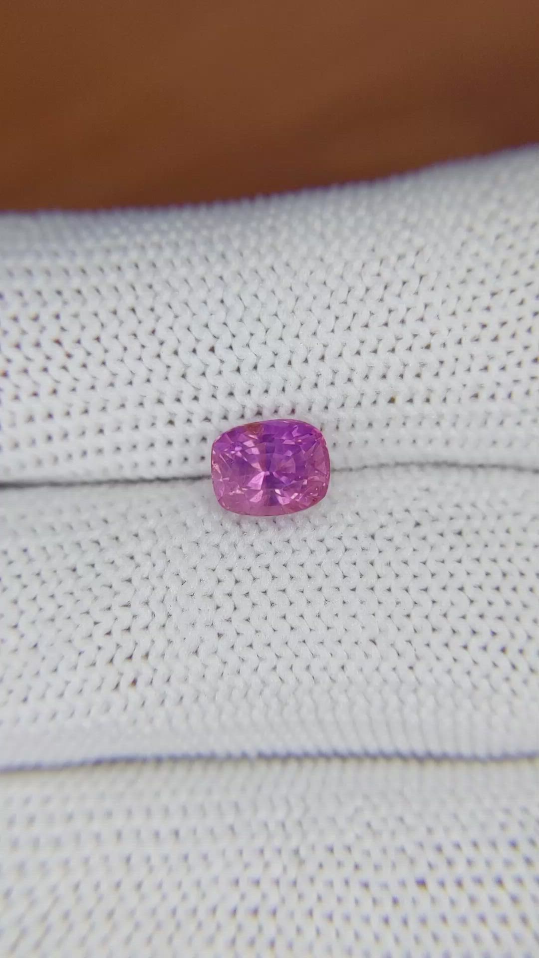 1.58 Ct. Purplish Pink Sapphire from Ceylon (Sri Lanka) Size Video