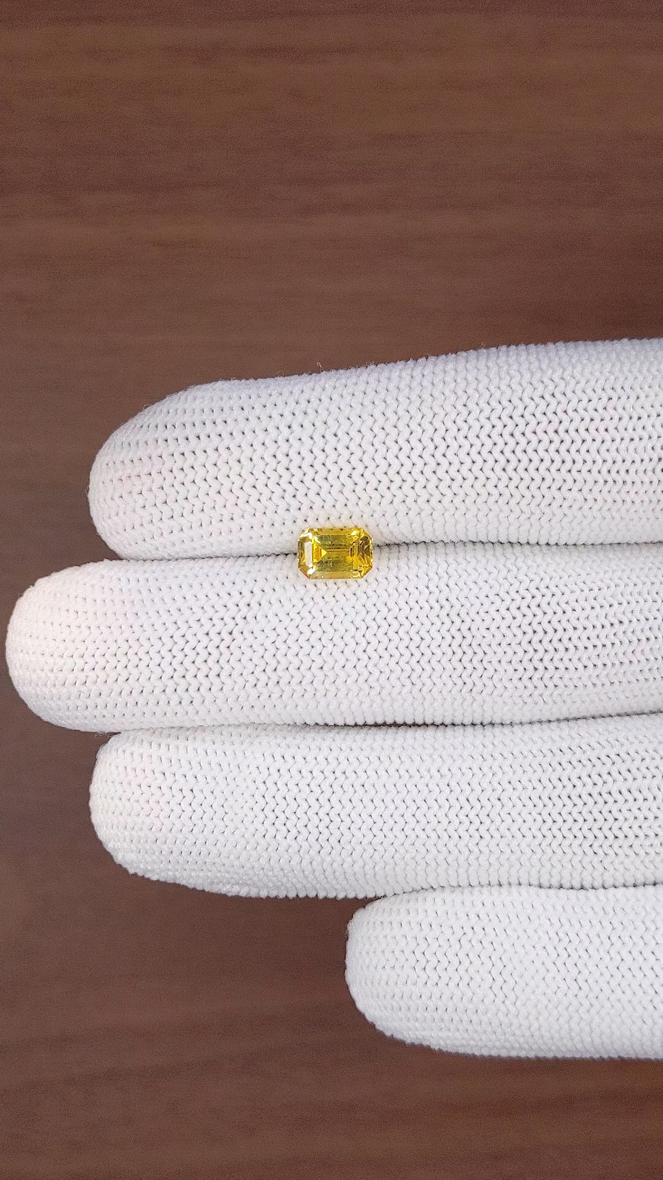 1.28 Ct. Orangish Yellow Sapphire from Ceylon (Sri Lanka) Size Video
