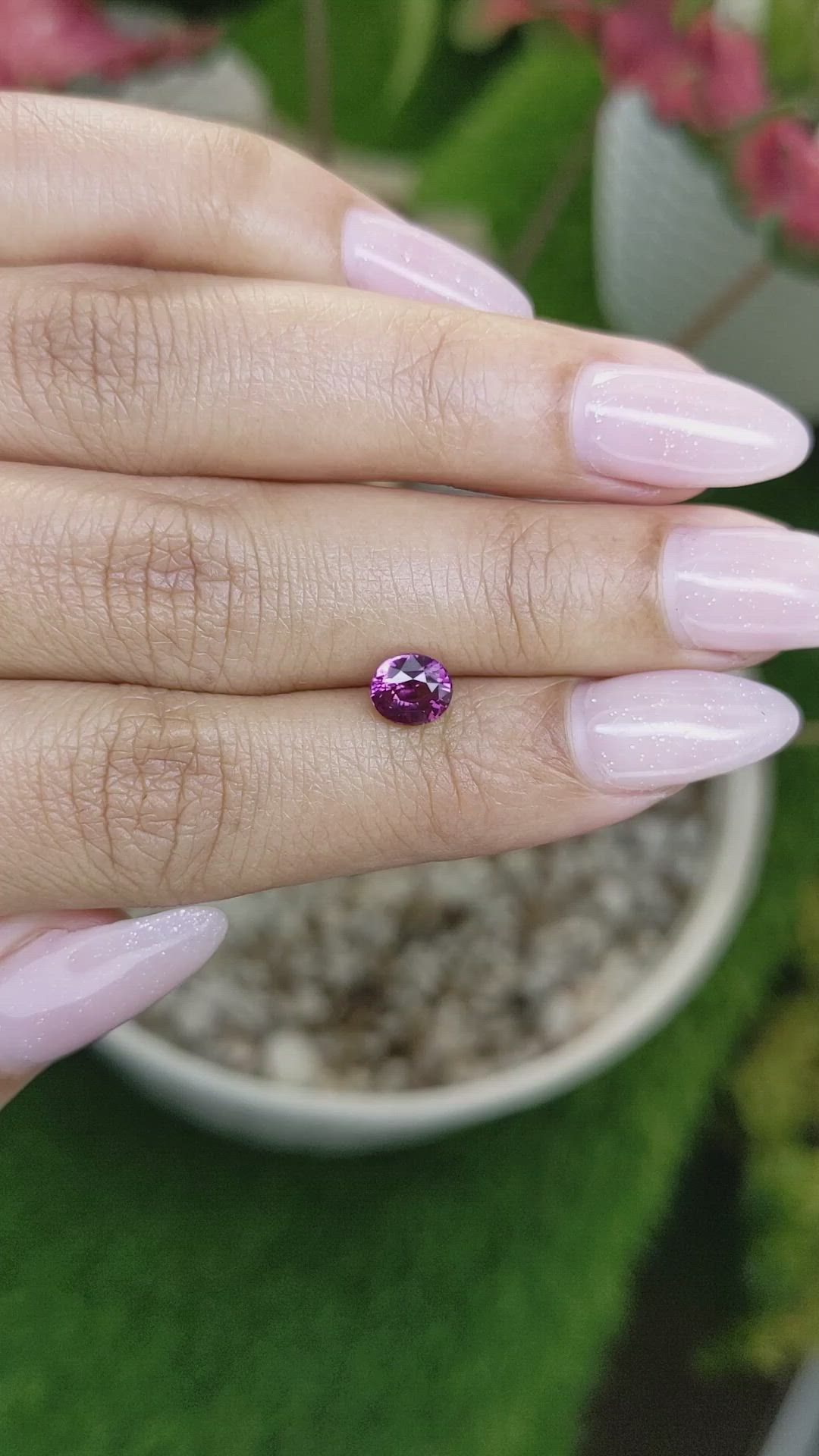 1.07 Ct. Purplish Pink Sapphire from Ceylon (Sri Lanka) Size Video