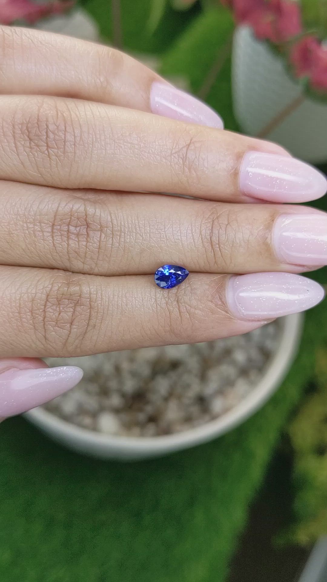 0.78 Ct. Blue Sapphire from Ceylon (Sri Lanka) Size Video