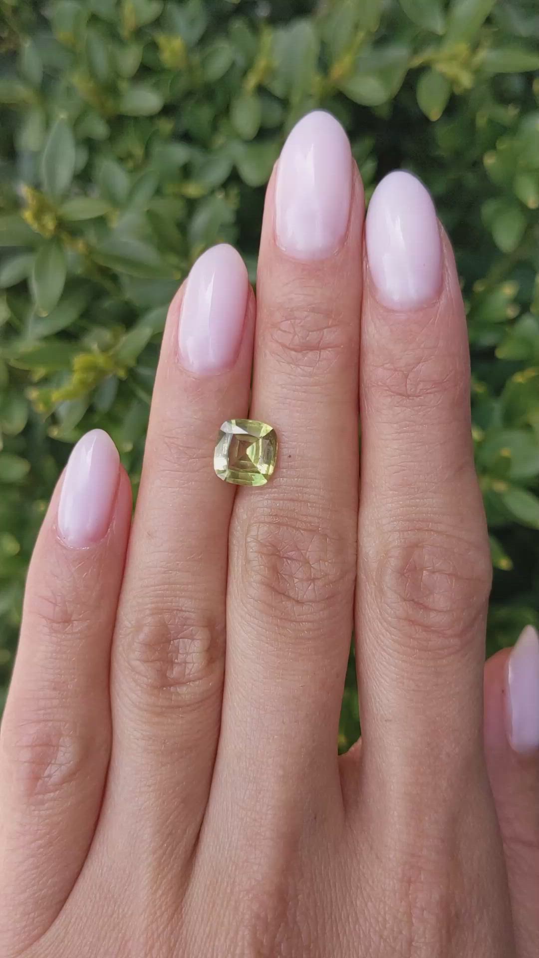 2.21 Ct. Yellowish Green Sapphire from Ceylon (Sri Lanka) Size Video