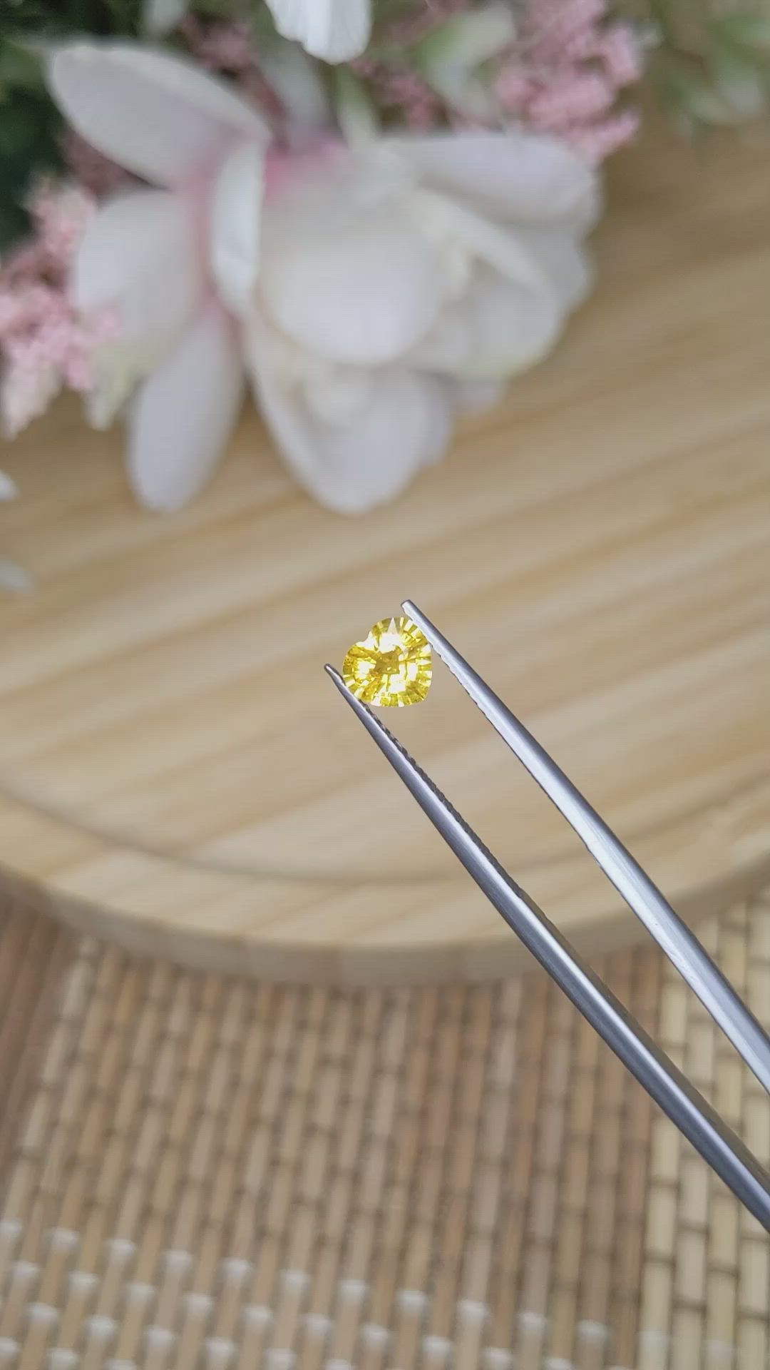 0.74 Ct. Orangish Yellow Sapphire from Ceylon (Sri Lanka) Size Video