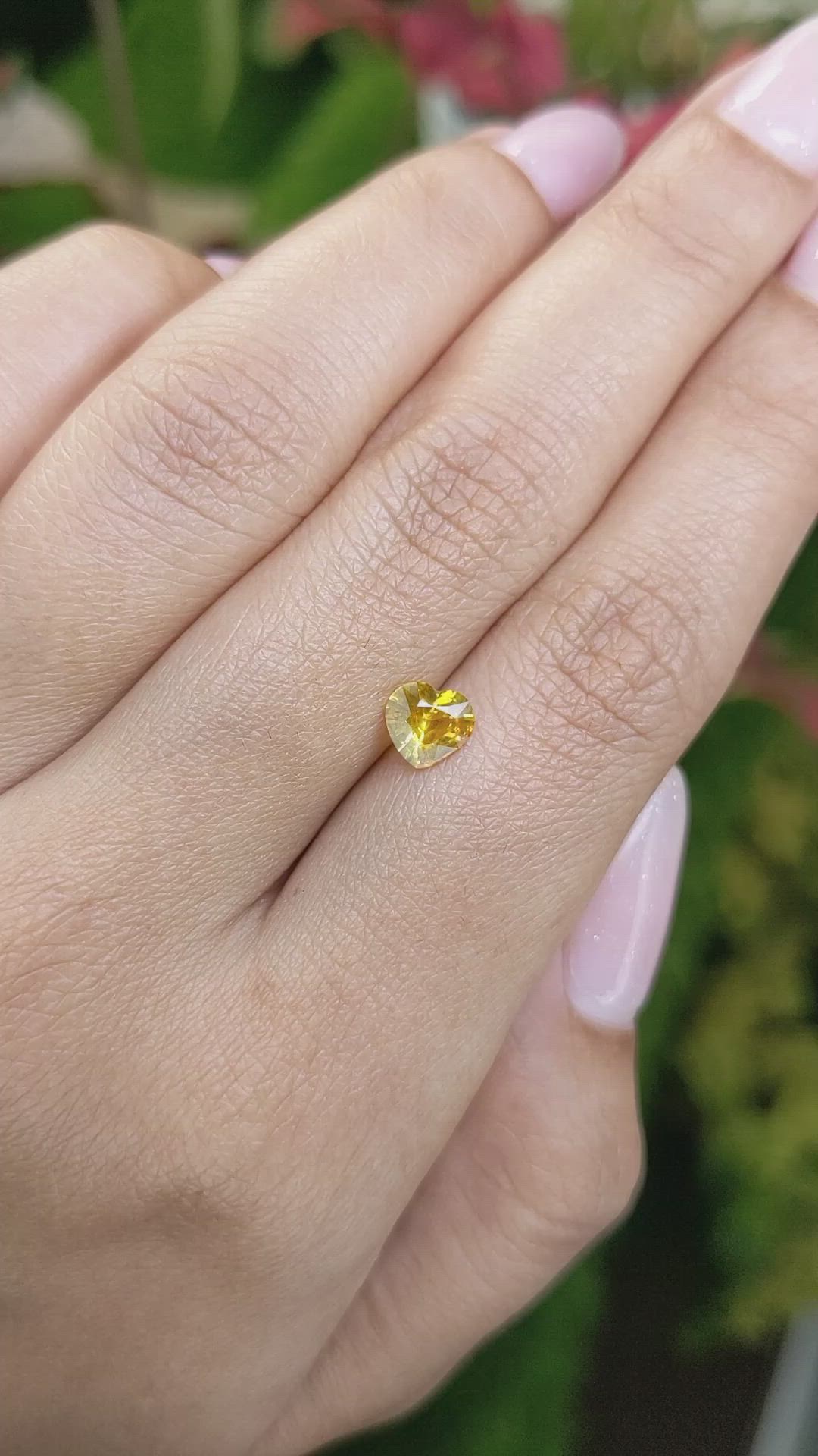 0.74 Ct. Orangish Yellow Sapphire from Ceylon (Sri Lanka) Size Video