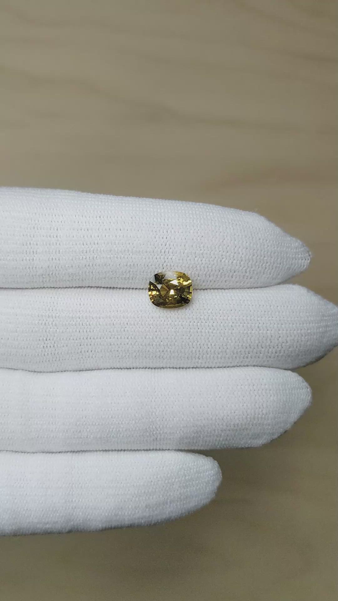 2.54 Ct. Yellowish Brown Sapphire from Ceylon (Sri Lanka) Size Video