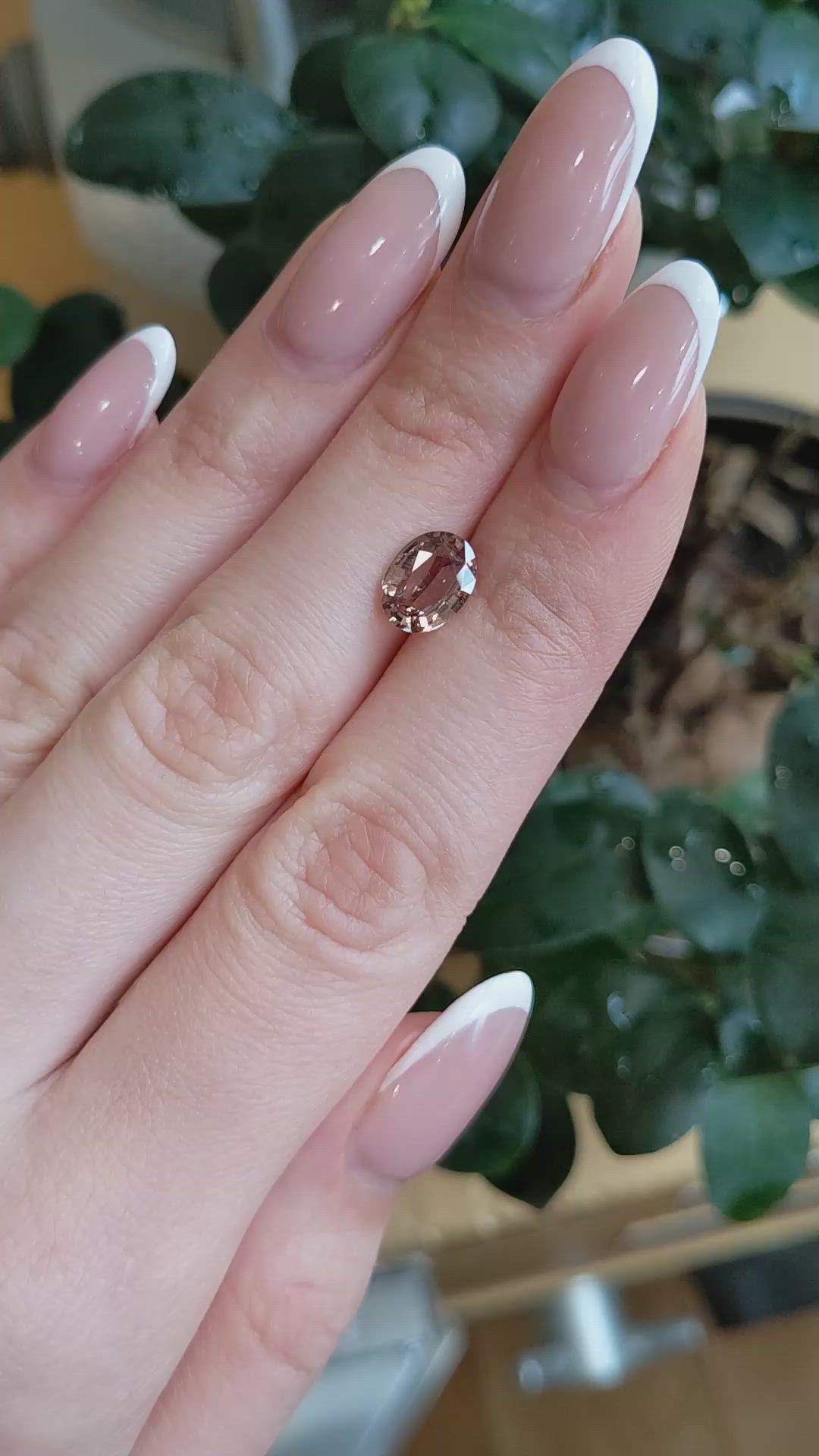 1.81 Ct. Pinkish Brown Sapphire from Ceylon (Sri Lanka) Size Video