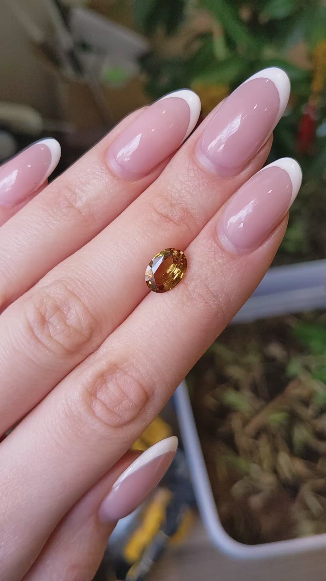 2.04 Ct. Yellowish Brown Sapphire from Ceylon (Sri Lanka) Size Video