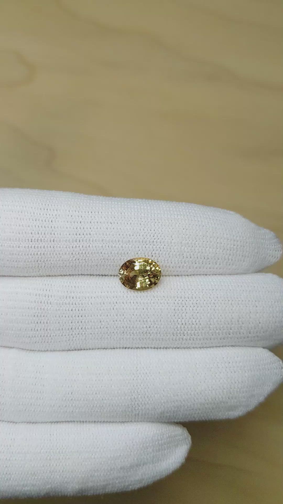 2.53 Ct. Yellow Sapphire from Ceylon (Sri Lanka) Size Video