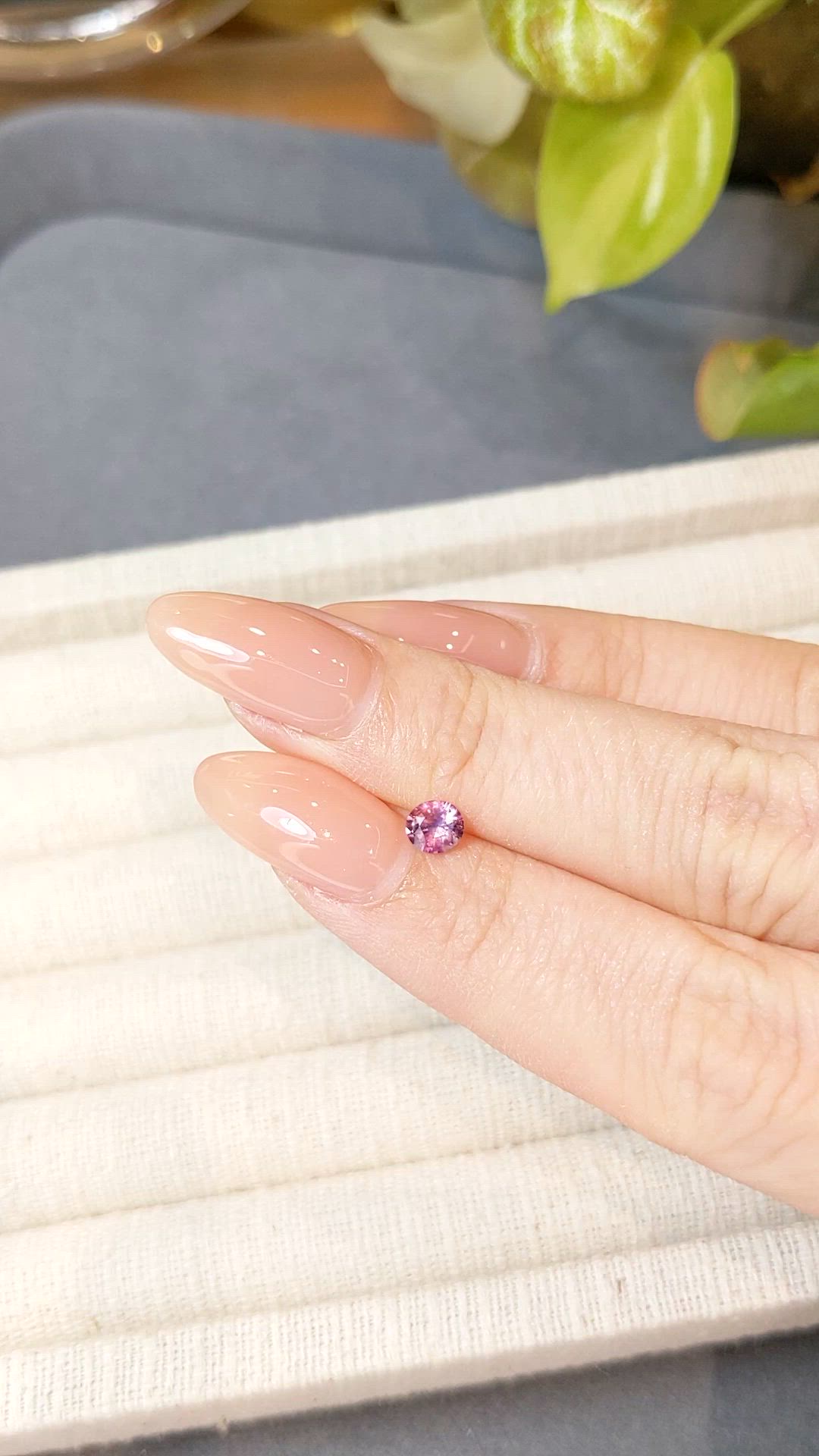 0.45 Ct. Purplish Pink Sapphire from Ceylon (Sri Lanka) Size Video
