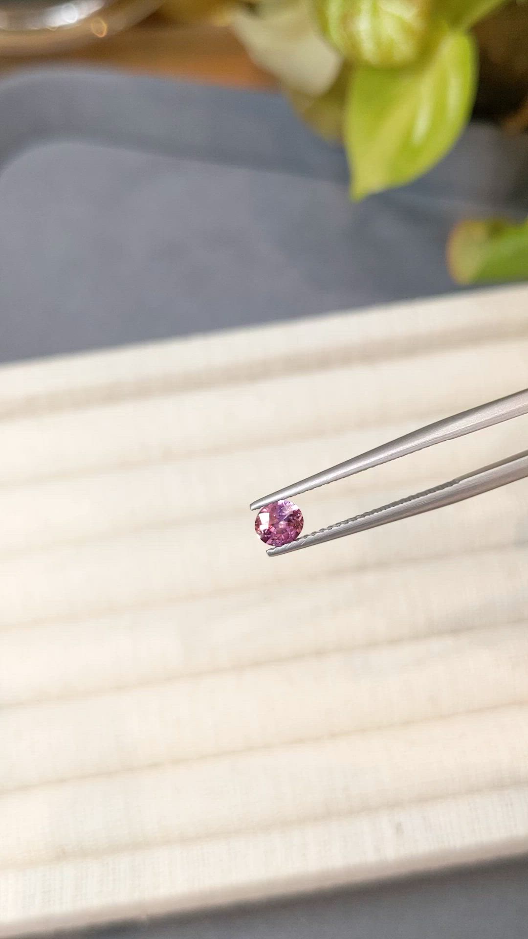 0.45 Ct. Purplish Pink Sapphire from Ceylon (Sri Lanka) Size Video