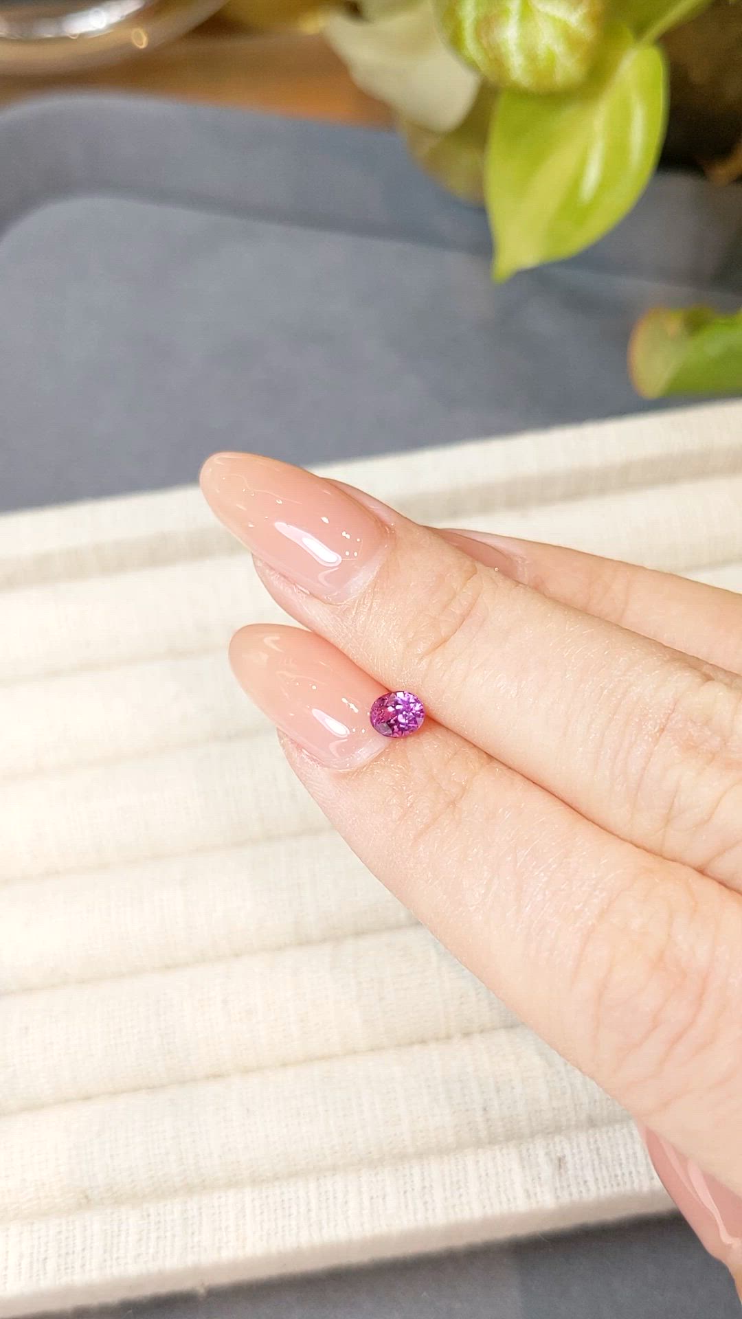 0.49 Ct. Purplish Pink Sapphire from Ceylon (Sri Lanka) Size Video
