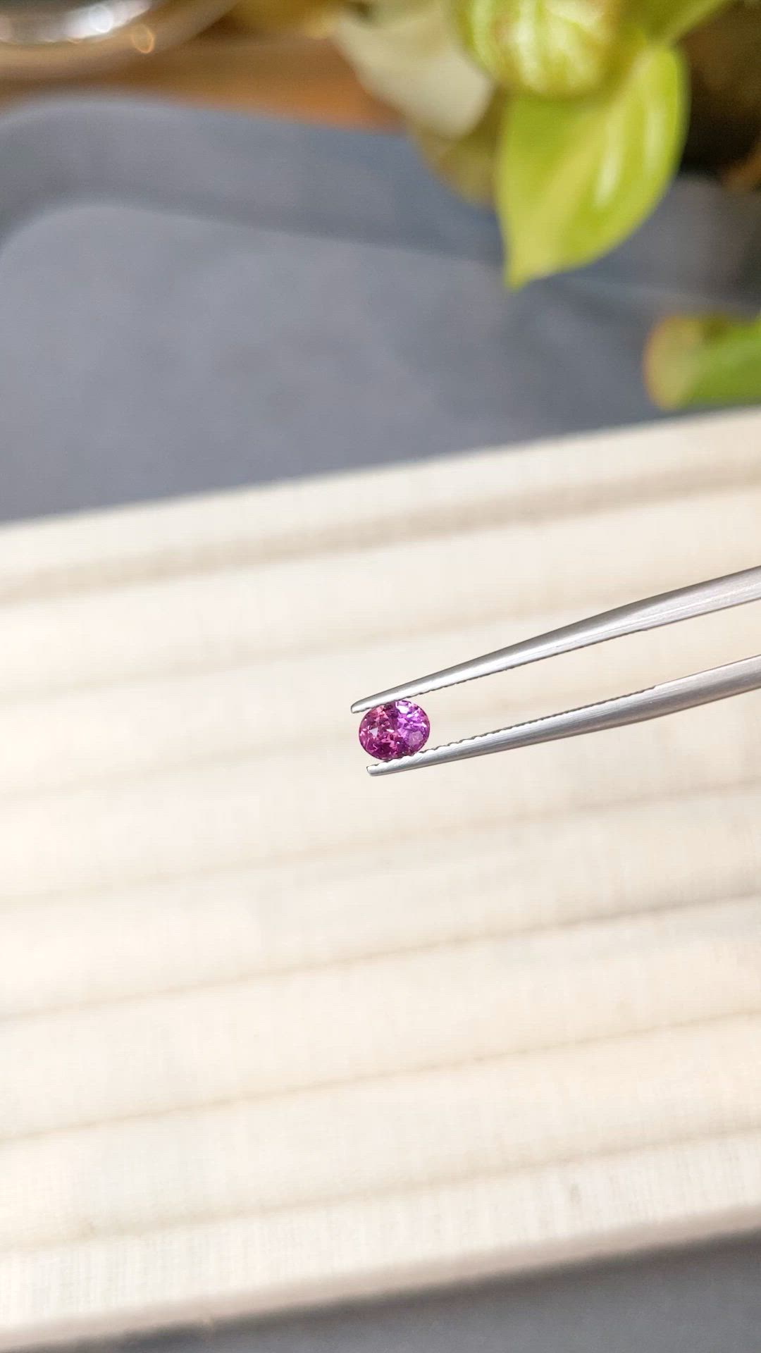 0.49 Ct. Purplish Pink Sapphire from Ceylon (Sri Lanka) Size Video