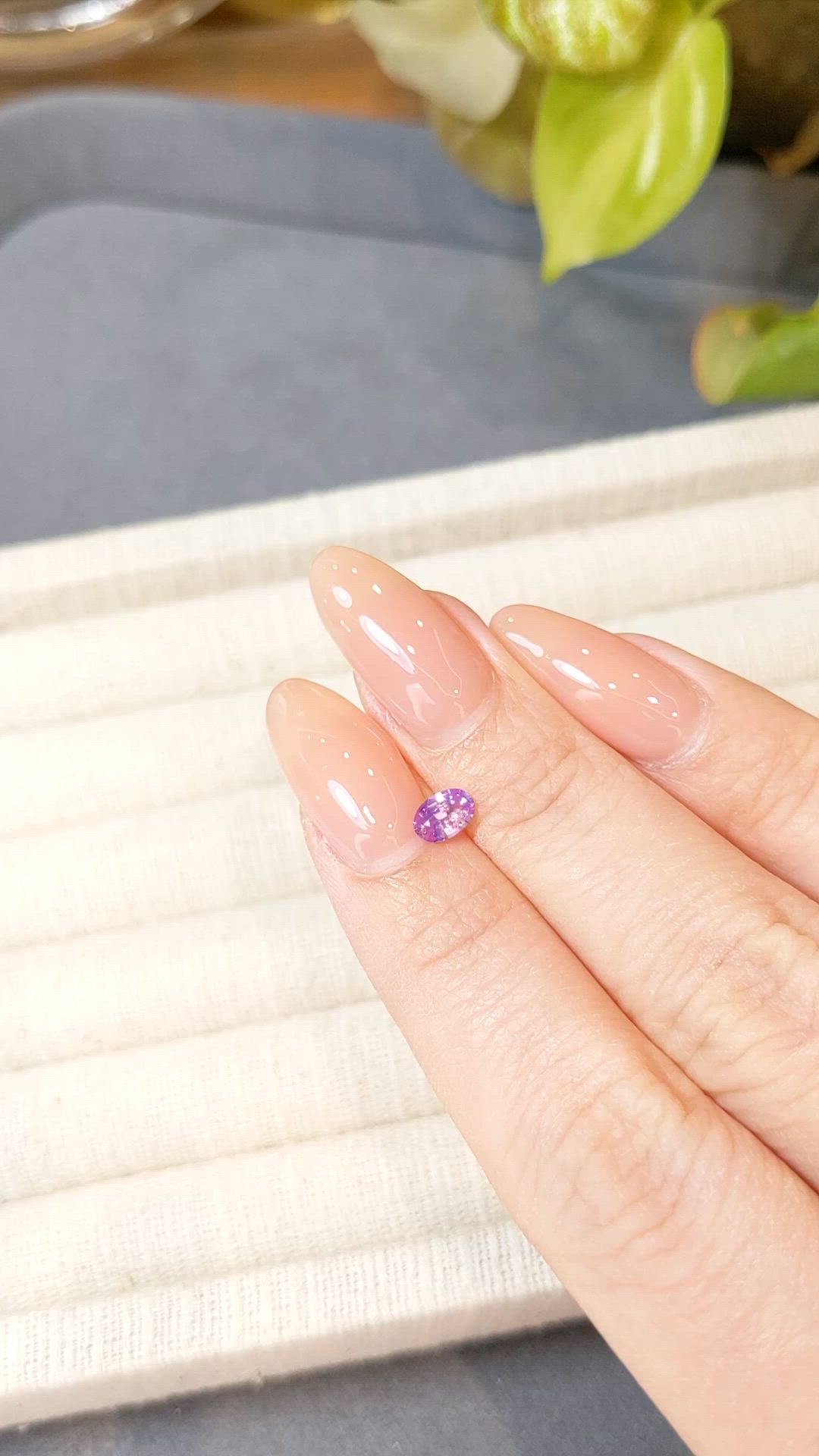 0.43 Ct. Purplish Pink Sapphire from Ceylon (Sri Lanka) Size Video