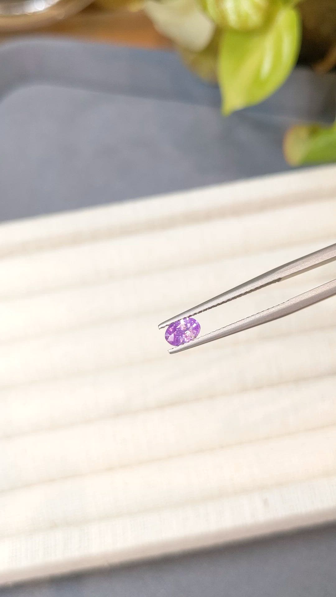 0.43 Ct. Purplish Pink Sapphire from Ceylon (Sri Lanka) Size Video