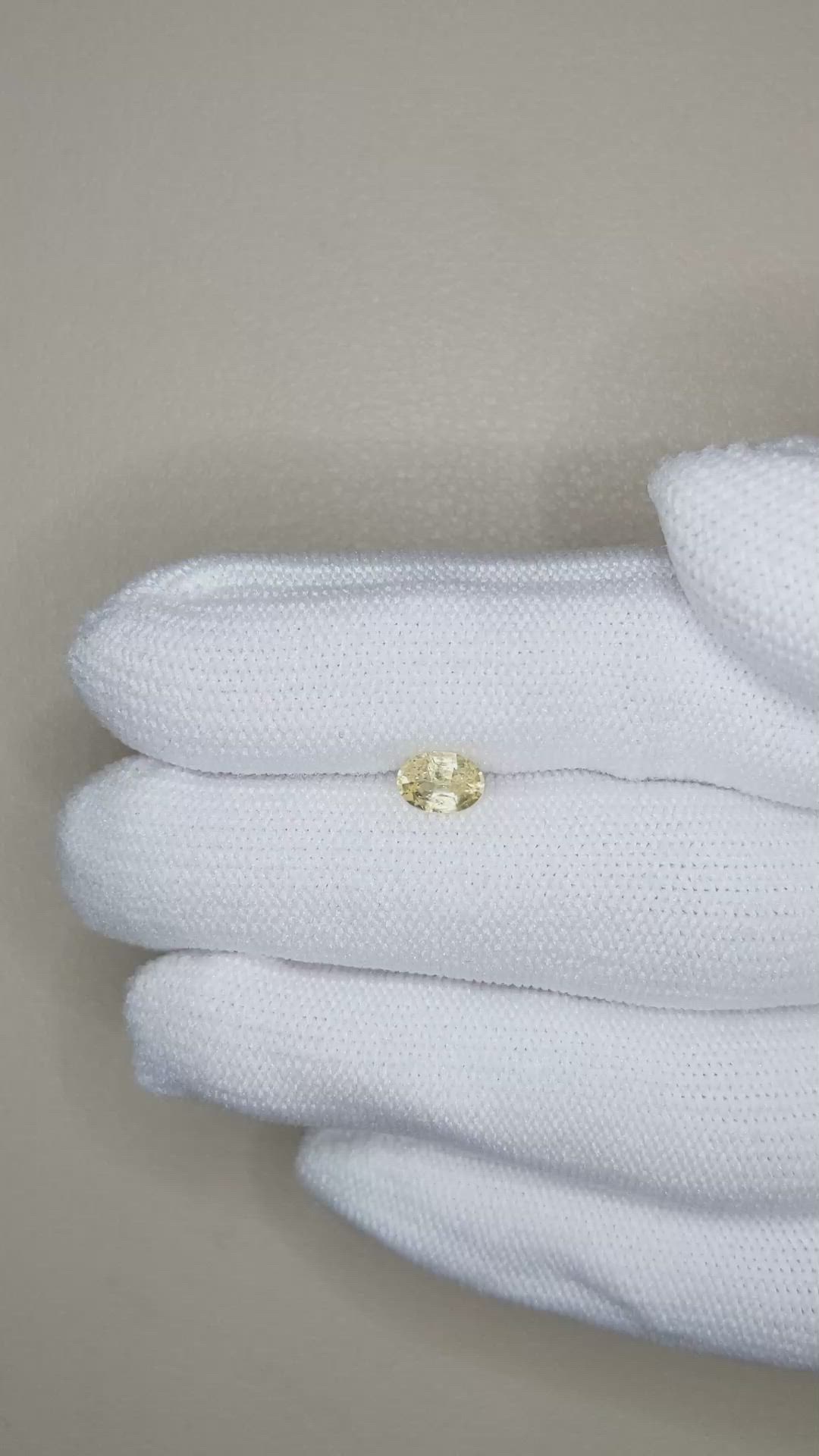 0.71 Ct. Yellow Sapphire from Ceylon (Sri Lanka) Size Video