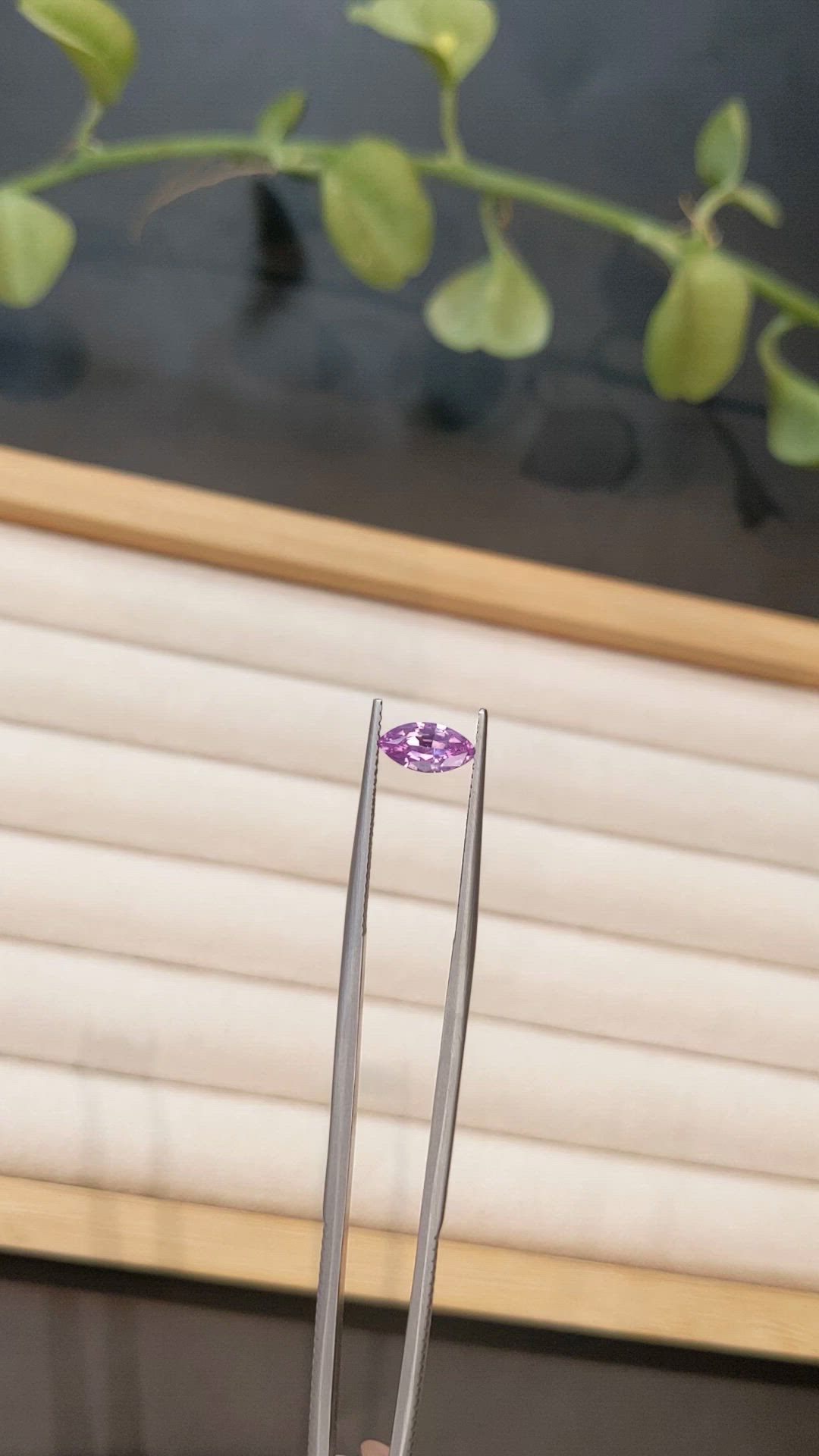 0.76 Ct. Pink Sapphire from Ceylon (Sri Lanka) Size Video
