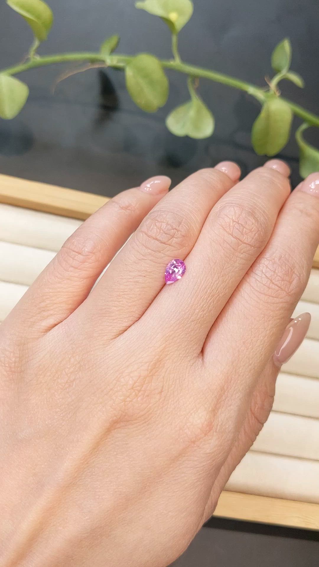 0.62 Ct. Pink Sapphire from Ceylon (Sri Lanka) Size Video