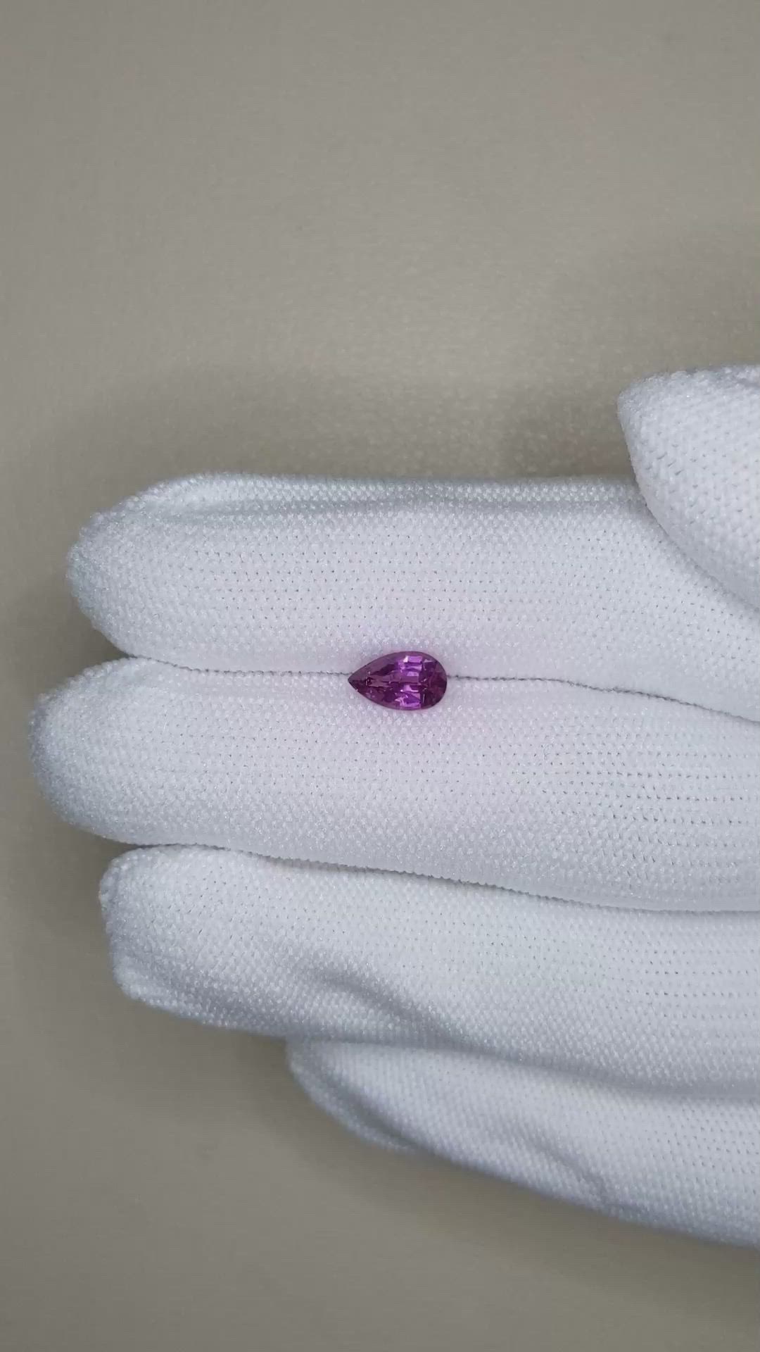 0.90 Ct. Purple Sapphire from Ceylon (Sri Lanka) Size Video