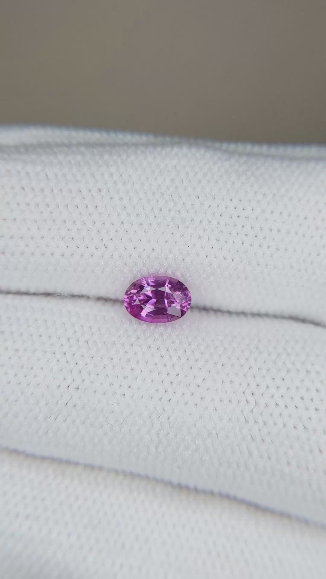 0.65 Ct. Pinkish Purple Sapphire from Ceylon (Sri Lanka) Size Video