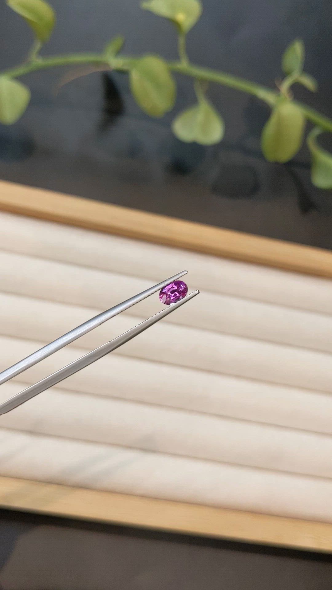 0.65 Ct. Pinkish Purple Sapphire from Ceylon (Sri Lanka) Size Video
