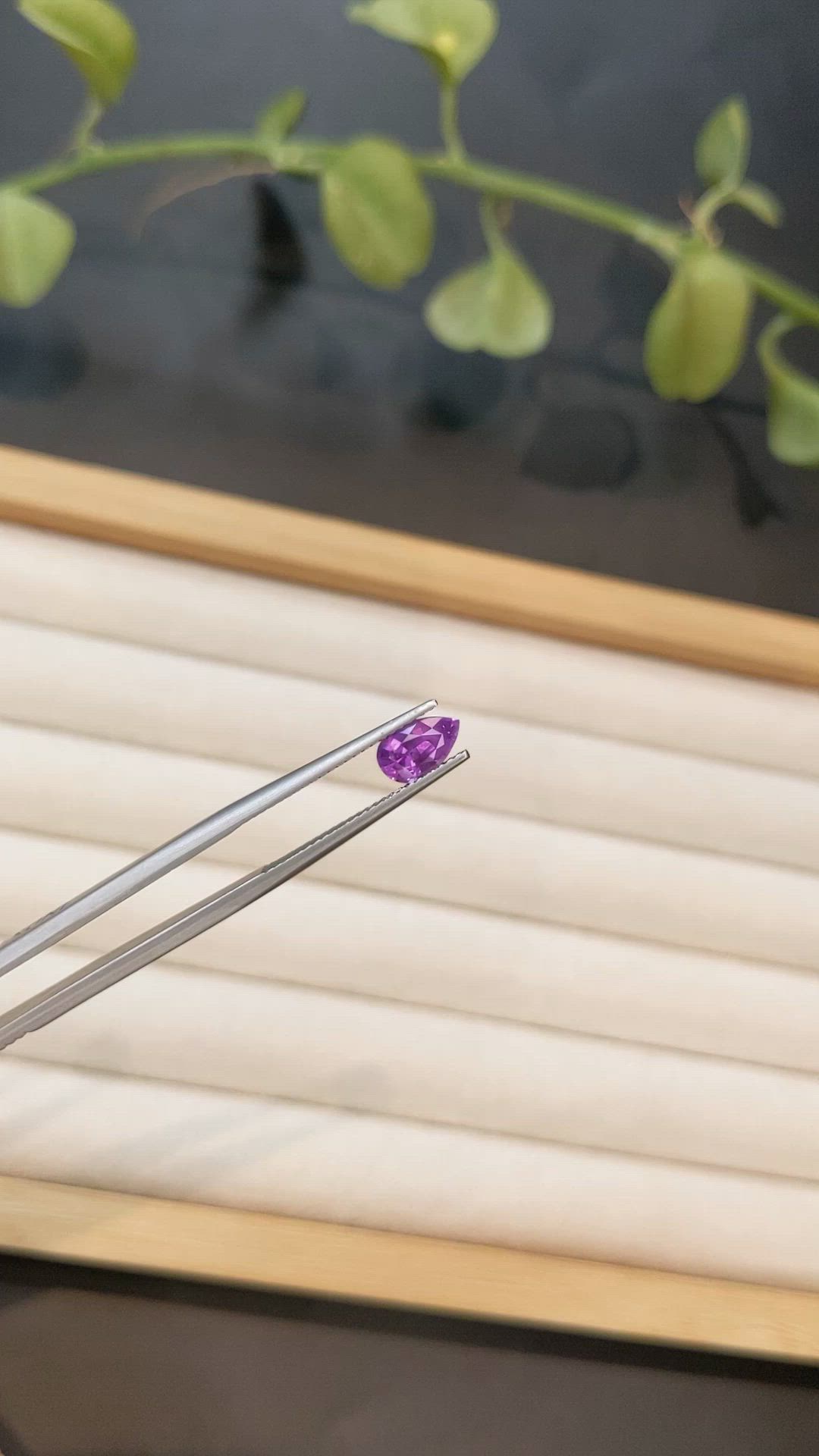 1.02 Ct. Purplish Pink Sapphire from Ceylon (Sri Lanka) Size Video