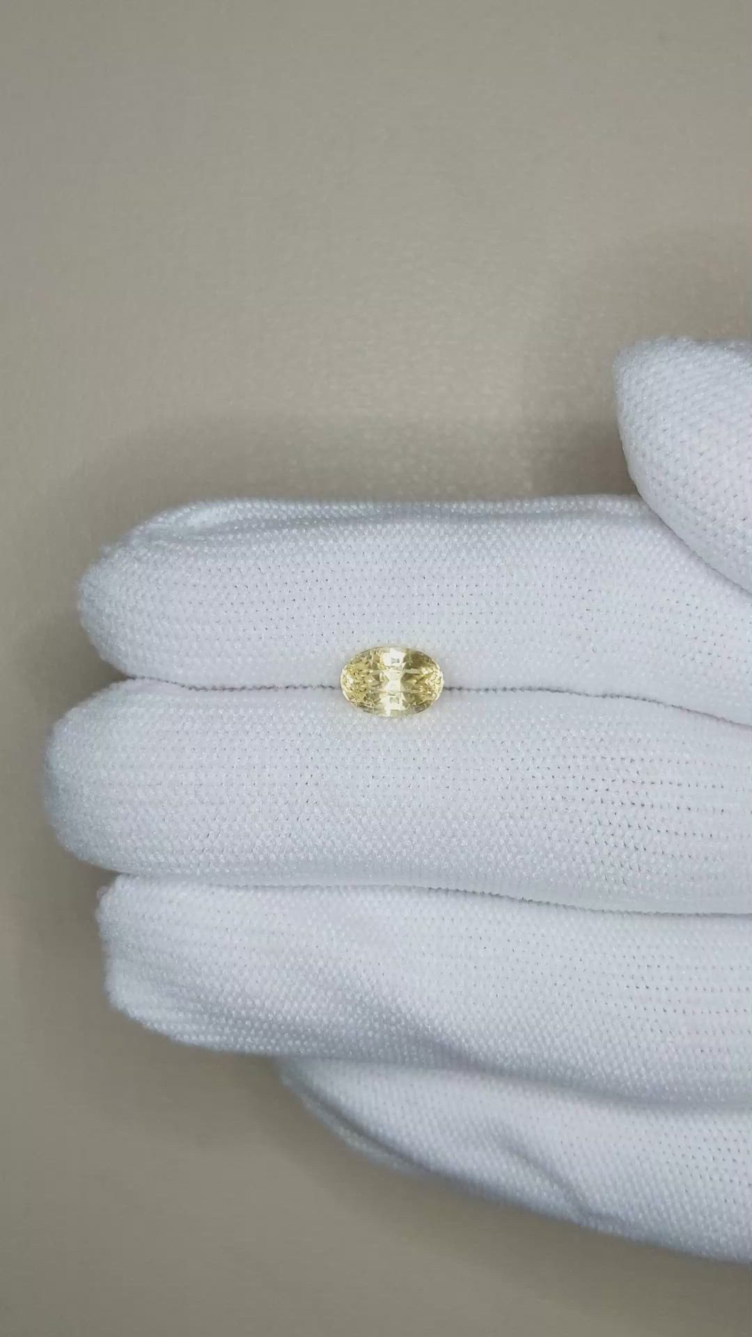 1.68 Ct. Yellow Sapphire from Ceylon (Sri Lanka) Size Video