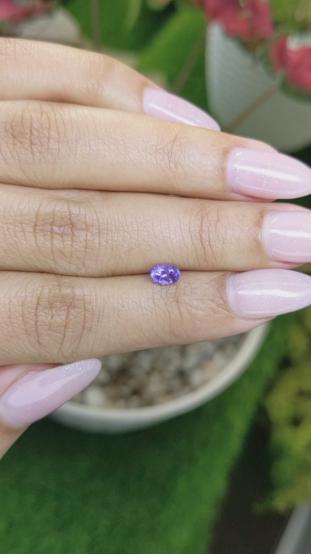 0.44 Ct. Purple Sapphire from Ceylon (Sri Lanka) Size Video