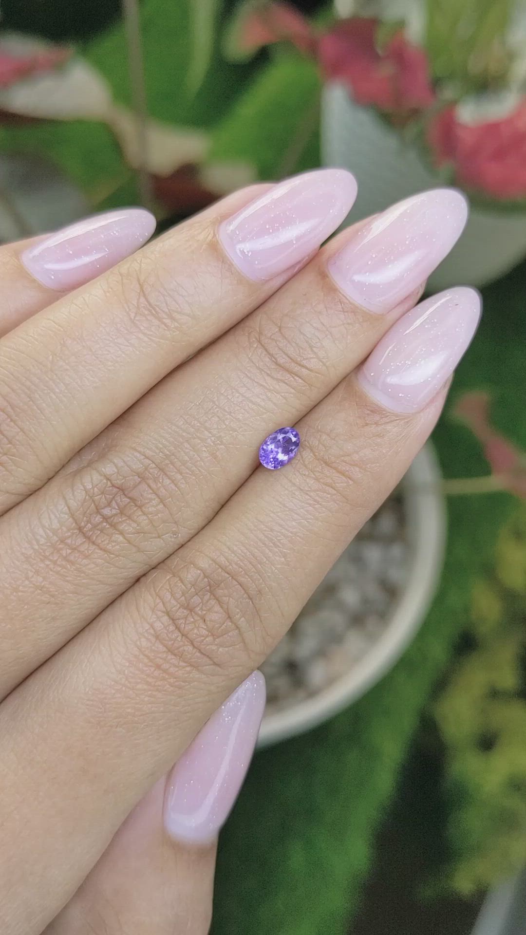 0.44 Ct. Purple Sapphire from Ceylon (Sri Lanka) Size Video