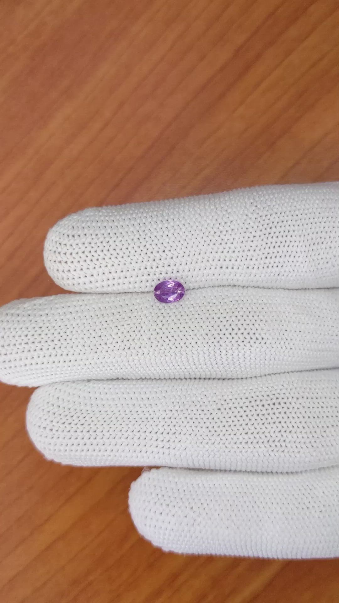 0.45 Ct. Pinkish Purple Sapphire from Ceylon (Sri Lanka) Size Video
