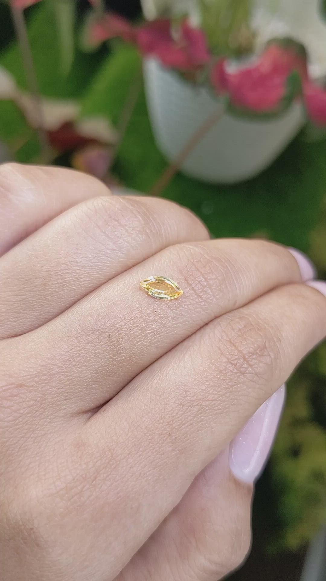 0.44 Ct. Orangish Yellow Sapphire from Ceylon (Sri Lanka) Size Video