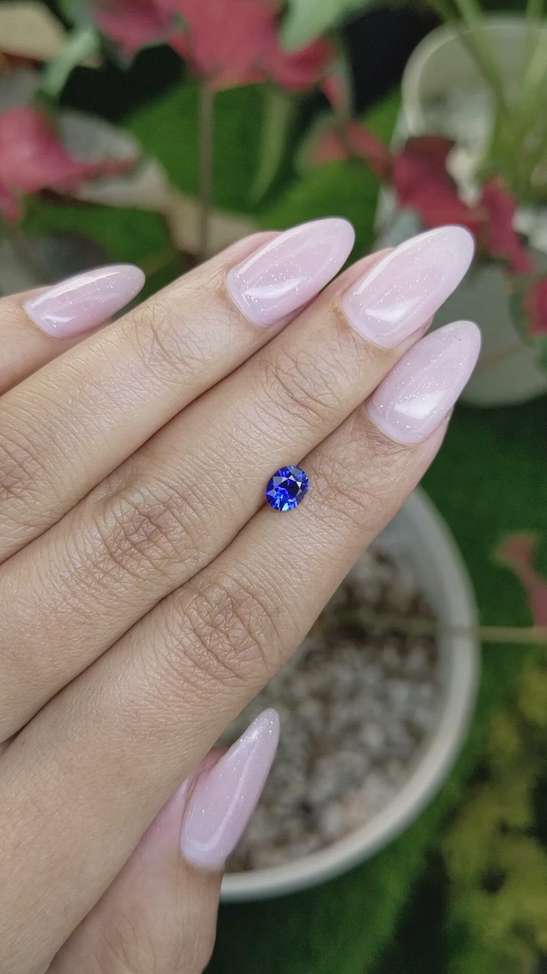 0.68 Ct. Blue Sapphire from Ceylon (Sri Lanka) Size Video