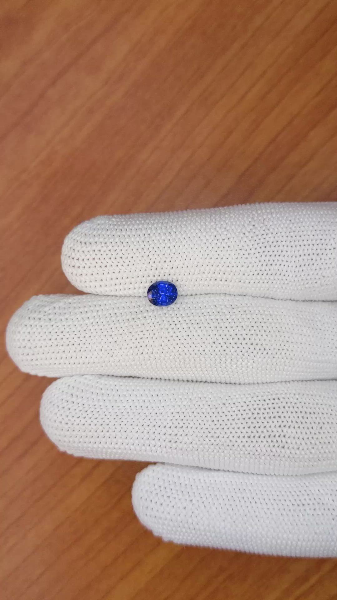 0.68 Ct. Blue Sapphire from Ceylon (Sri Lanka) Size Video