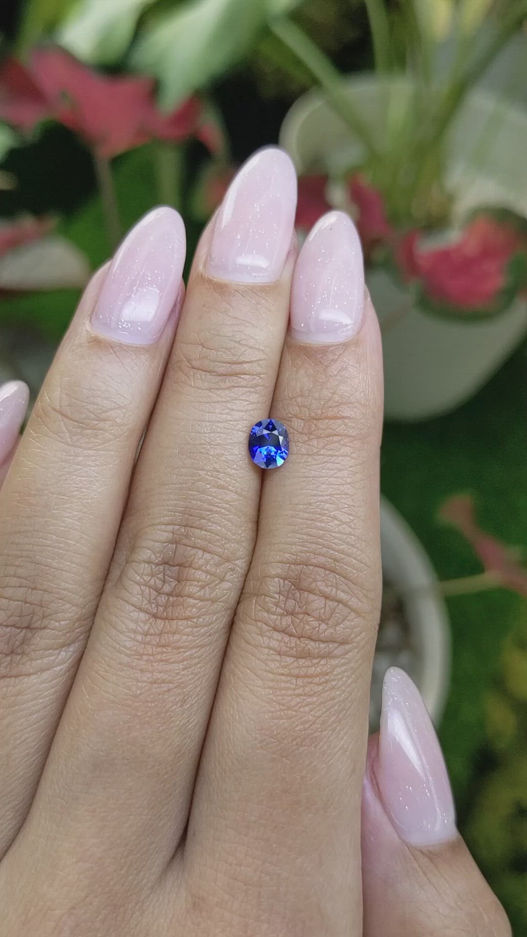 0.68 Ct. Blue Sapphire from Ceylon (Sri Lanka) Size Video