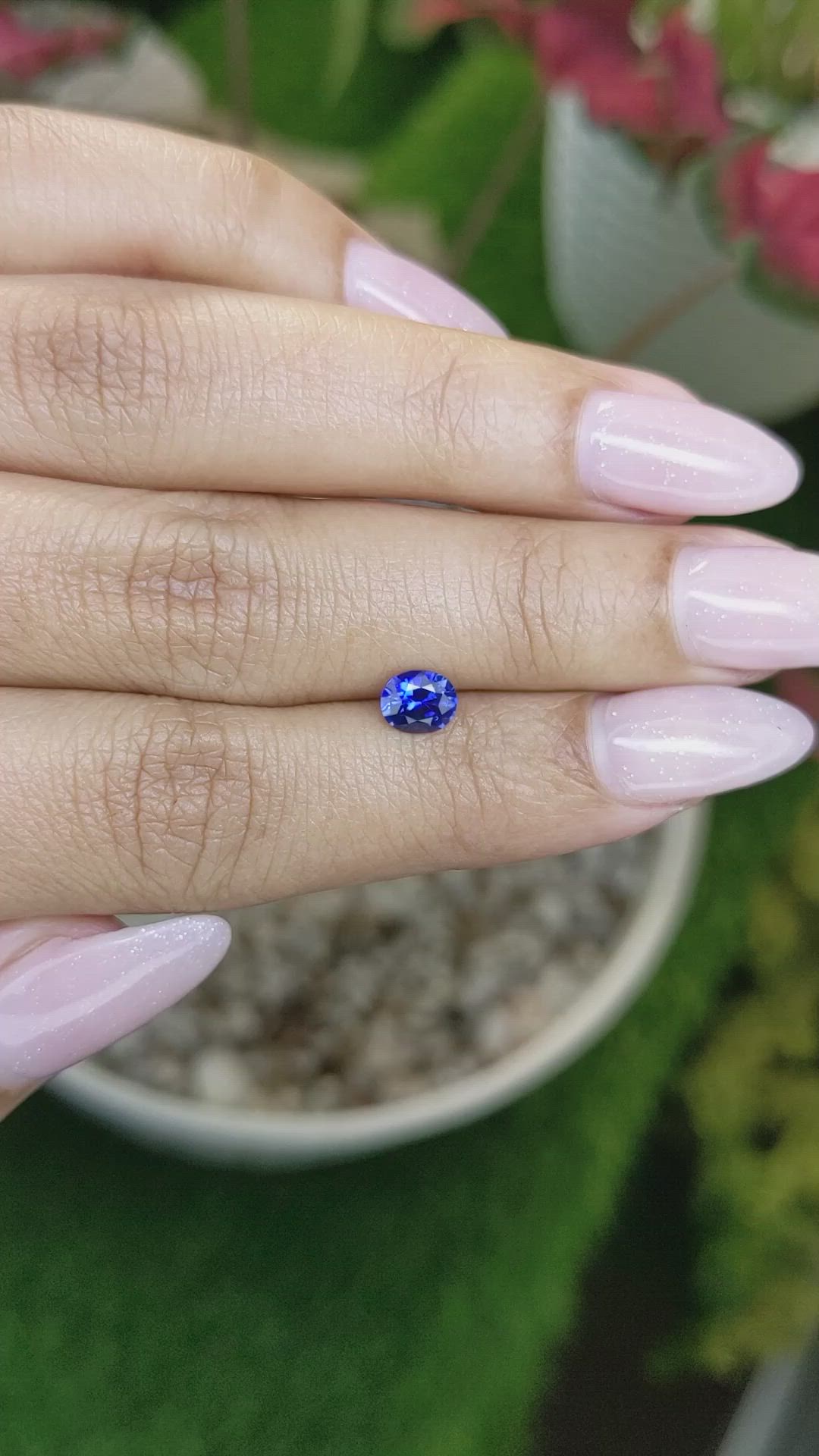 0.68 Ct. Blue Sapphire from Ceylon (Sri Lanka) Size Video