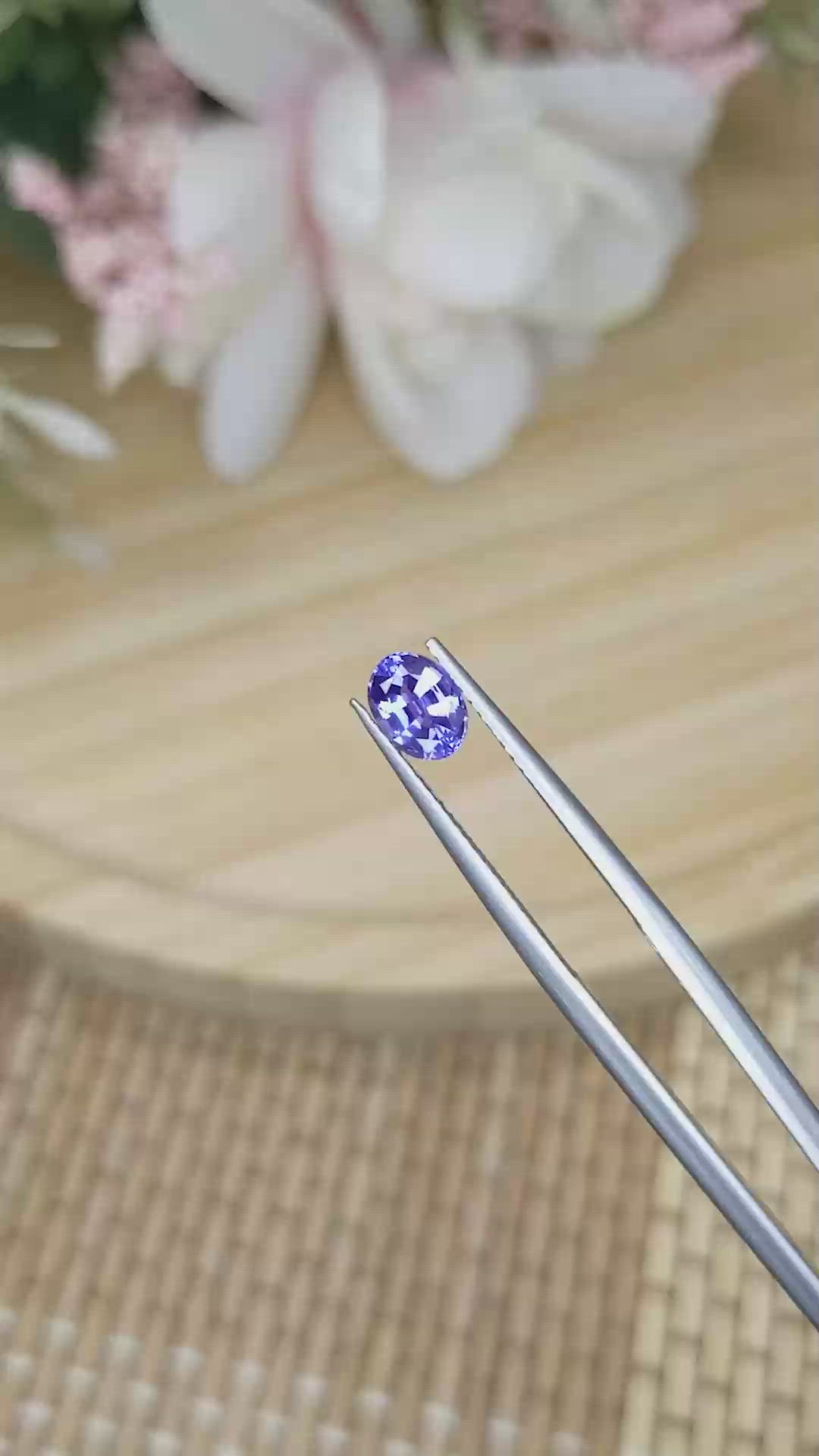 0.89 Ct. Violet Sapphire from Ceylon (Sri Lanka) Size Video