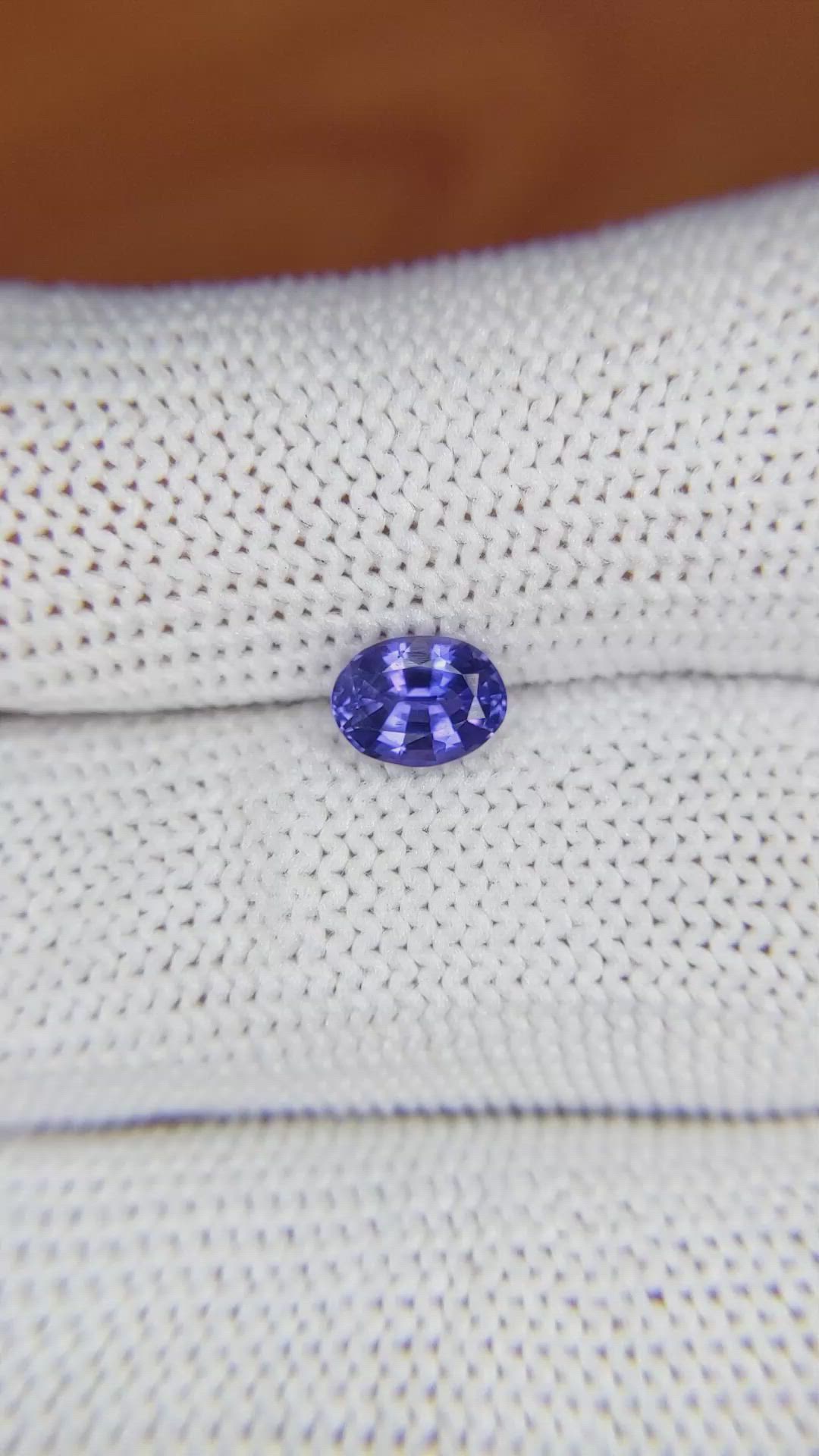 0.89 Ct. Violet Sapphire from Ceylon (Sri Lanka) Size Video