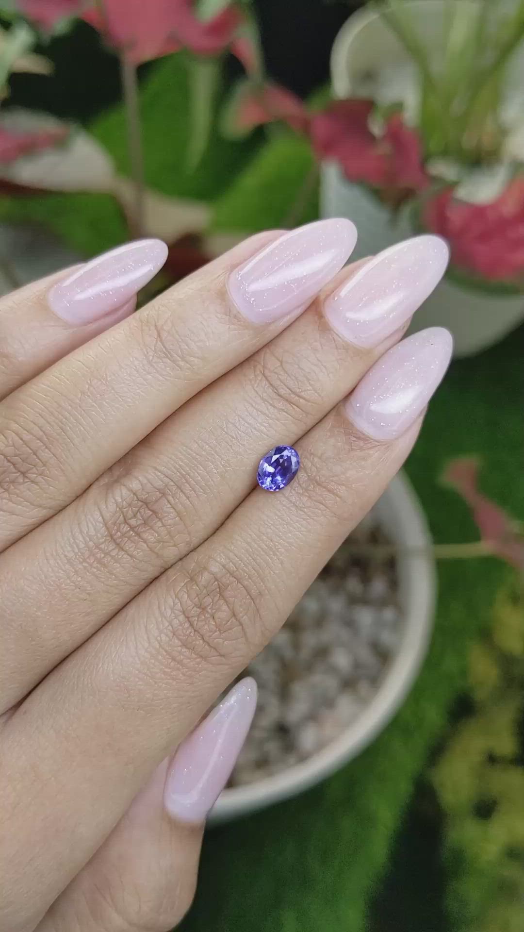 0.89 Ct. Violet Sapphire from Ceylon (Sri Lanka) Size Video